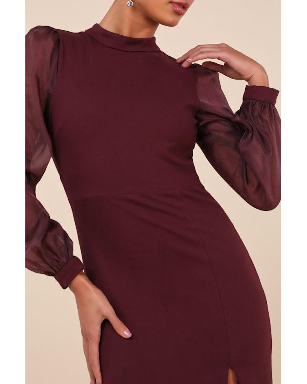 Lulus Purple Seeking Sophistication Plum Backless Balloon Sleeve Maxi Dress
