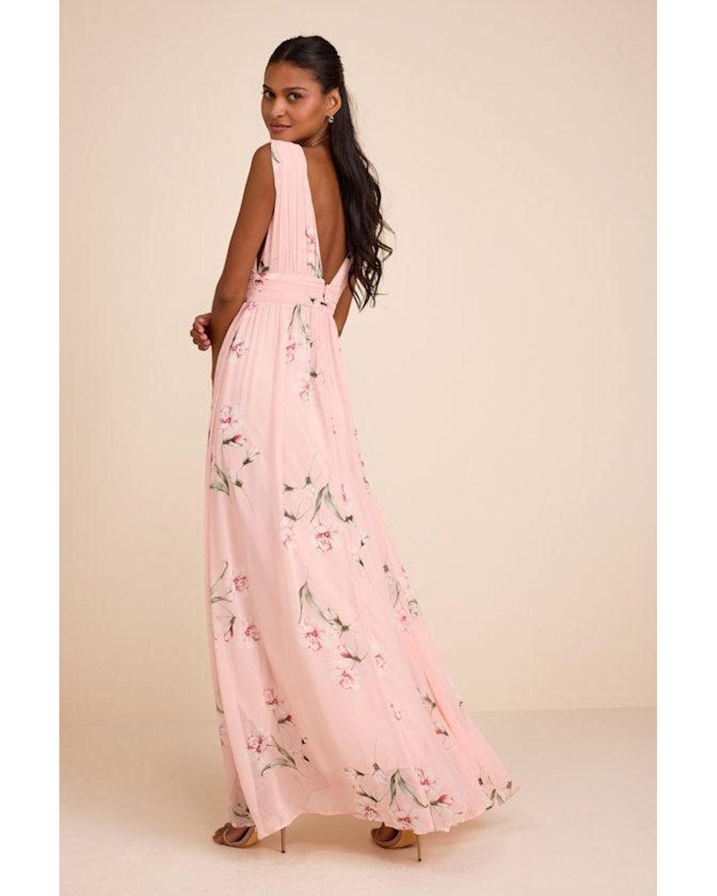 Lulus Natural Garden Meandering Floral Print Maxi Dress