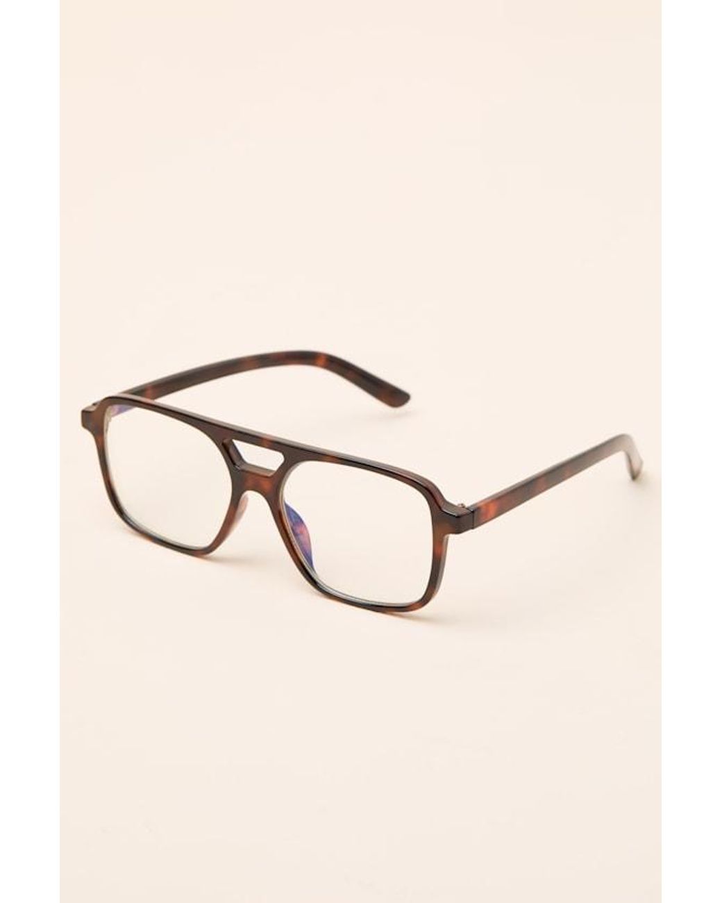 Lulus Brown Astoria Tortoise Aviator Light Glasses