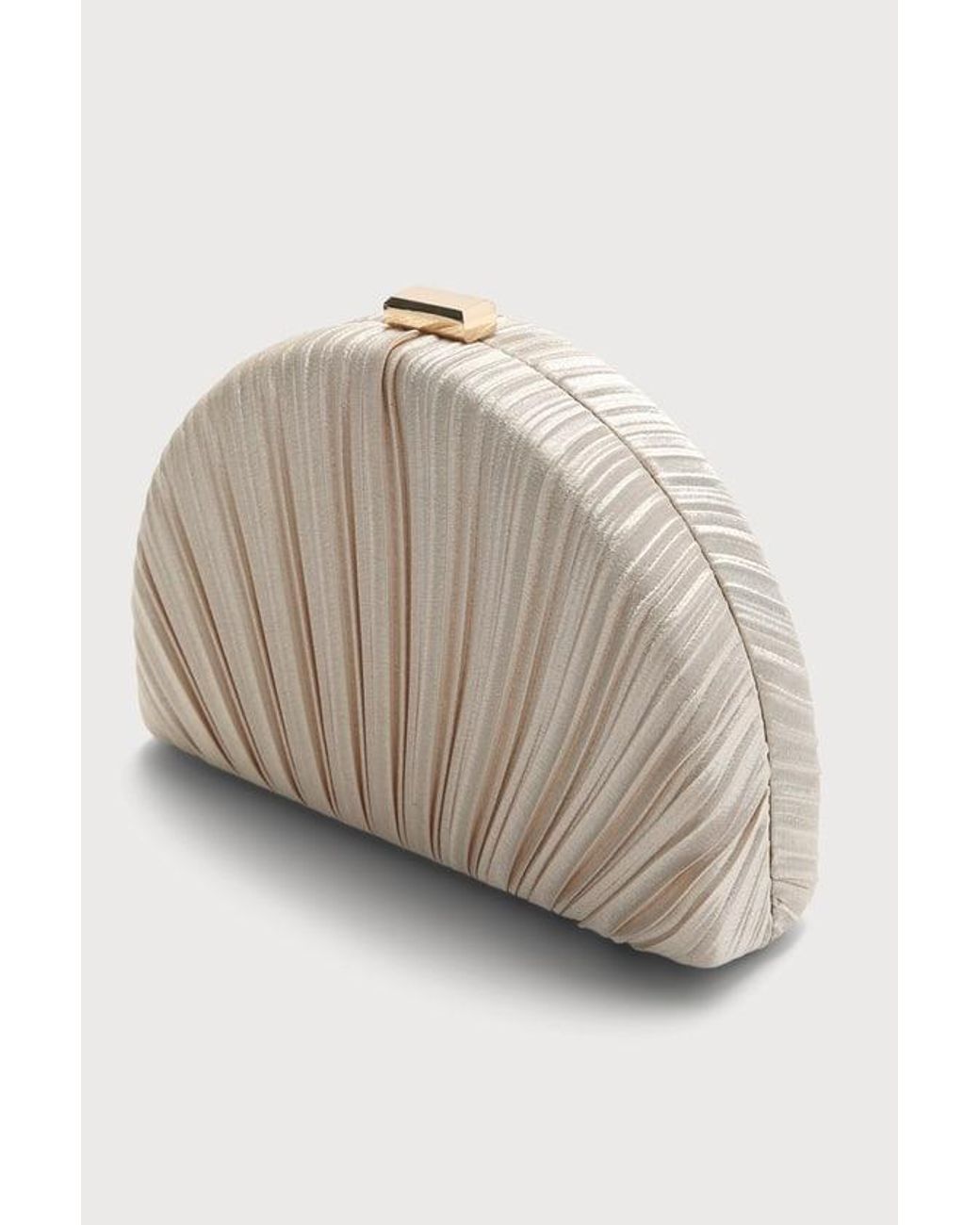 Lulus Black Pleat Perfection Satin Pleated Hard Clutch