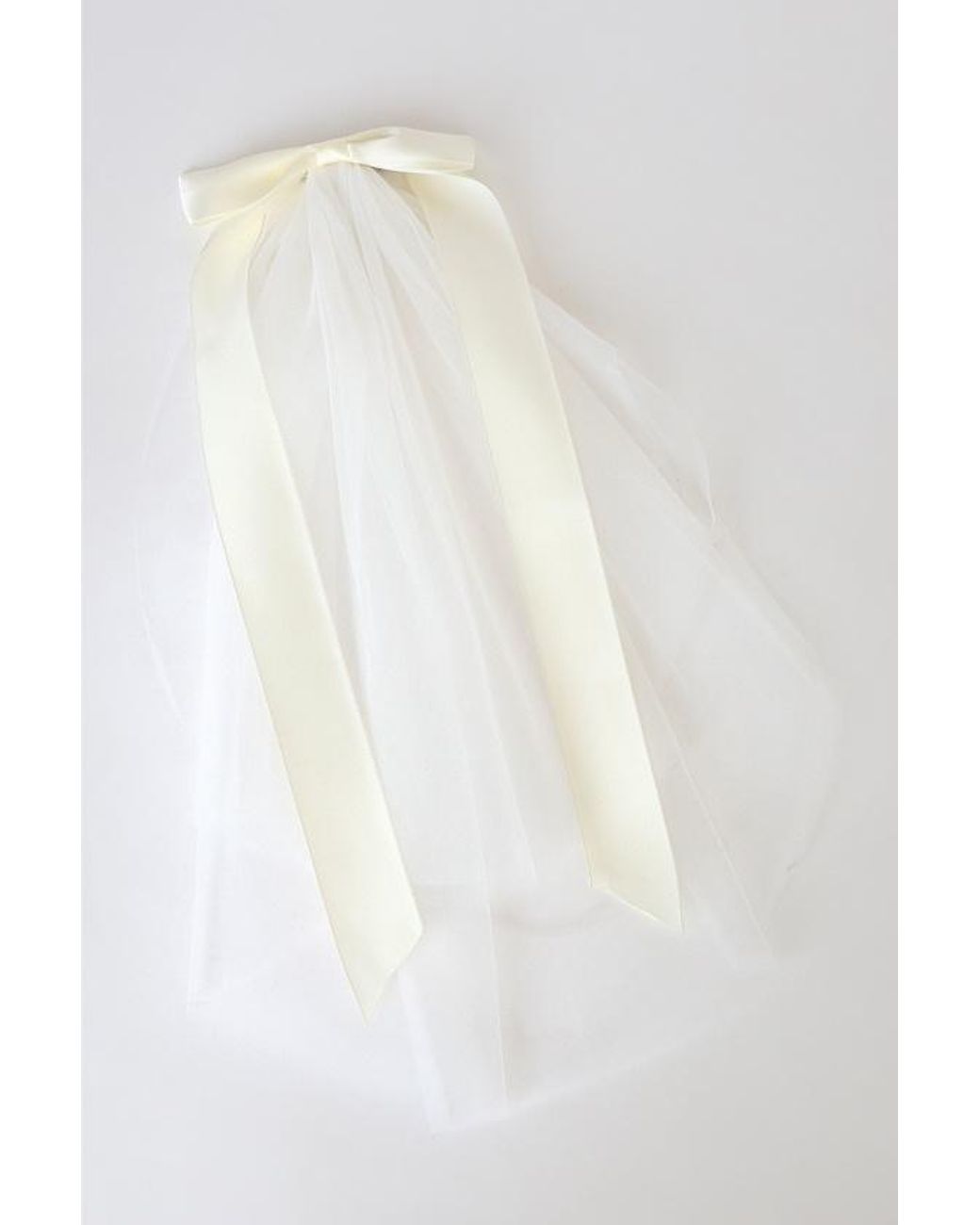 Lulus White Aisle Style Satin Bow Hair Clip Mini Veil