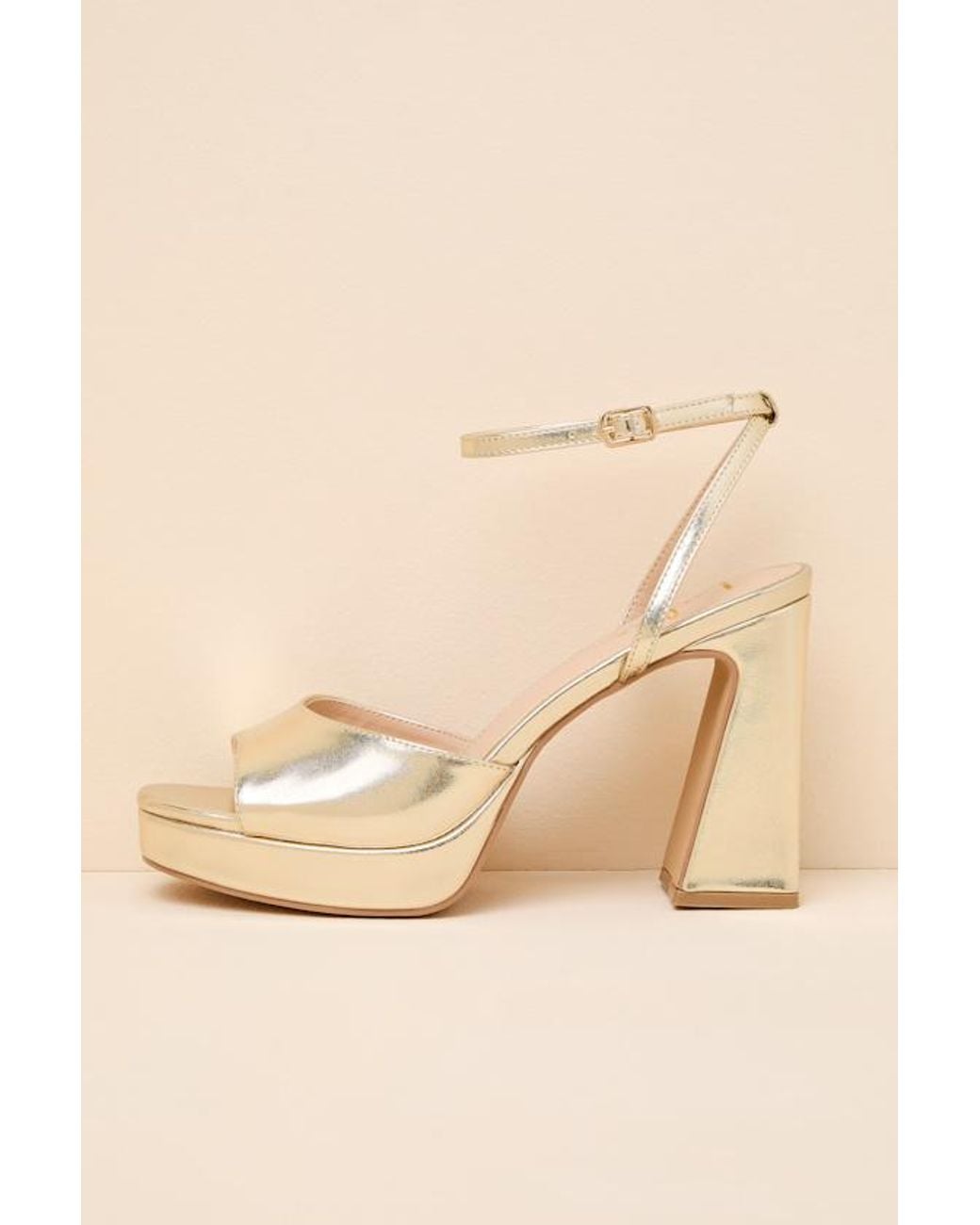 Lulus Natural Krissy Ankle Strap Platform Sandals