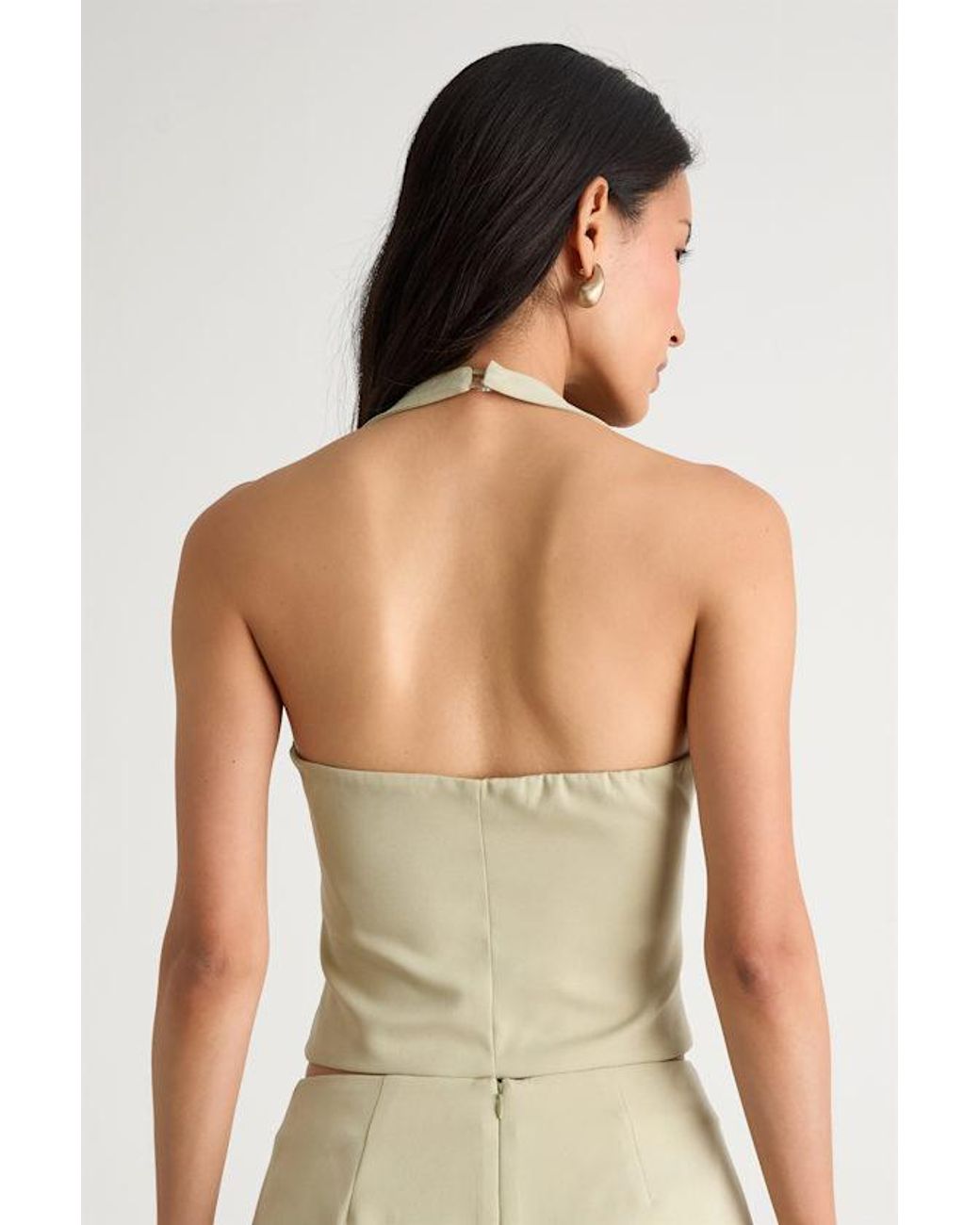 Lulus Natural Wyona Seashell Cutout Halter Top