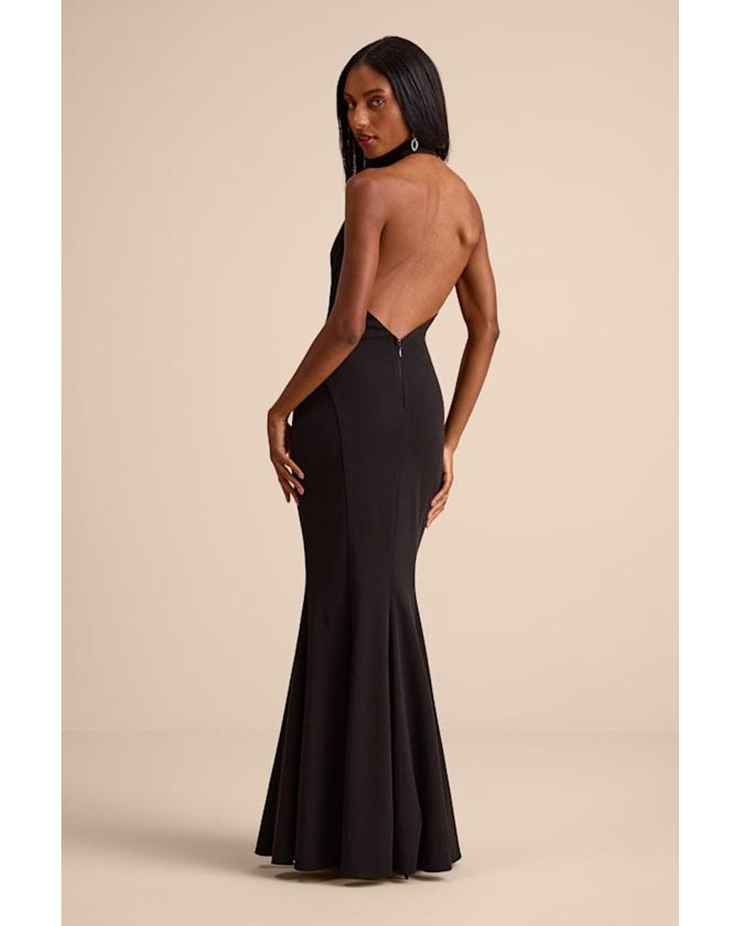 Lulus Sihana Halter Mermaid Maxi Dress in Natural | Lyst