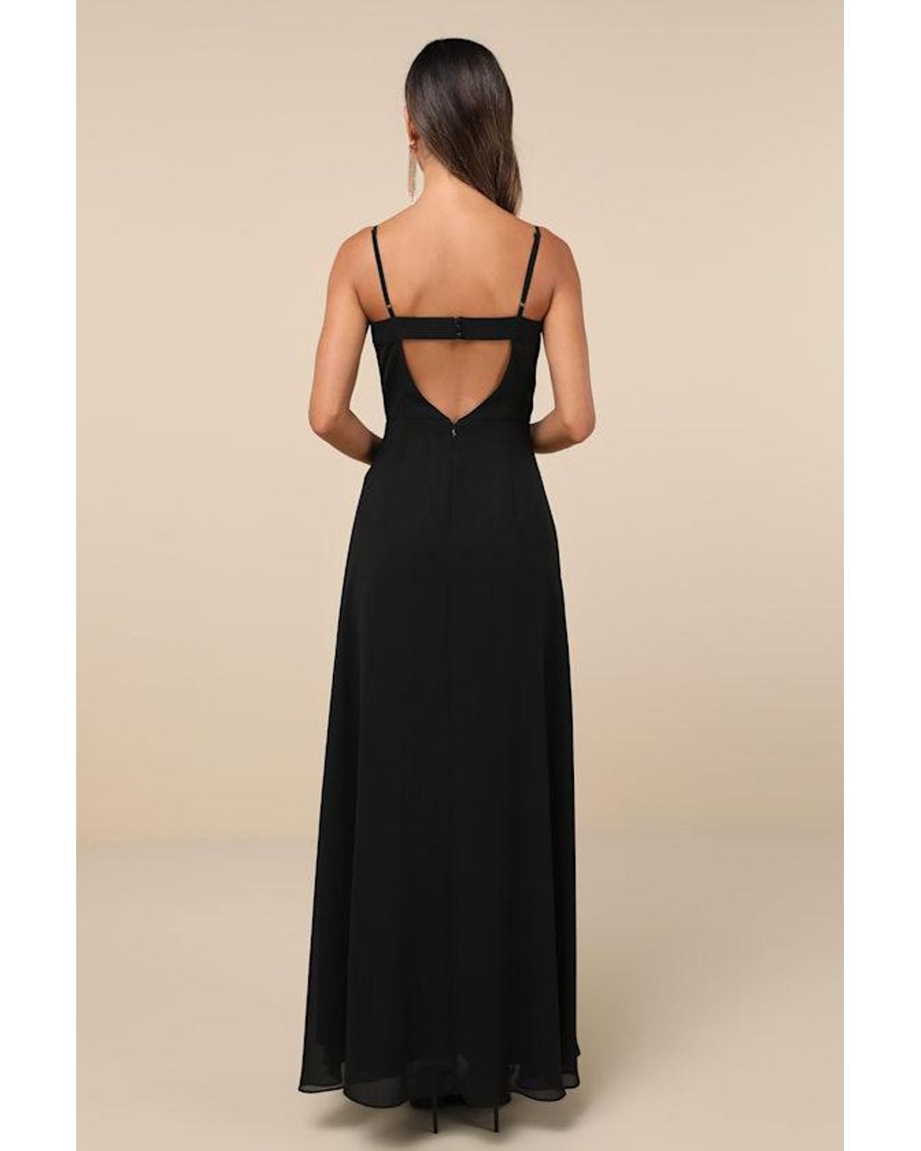 Lulus Black Stunning Grace Cutout A-Line Maxi Dress