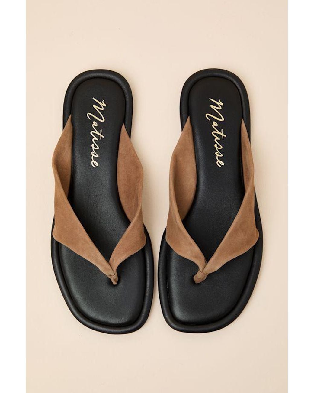 Matisse Black Mirage Suede Leather Thong Sandals