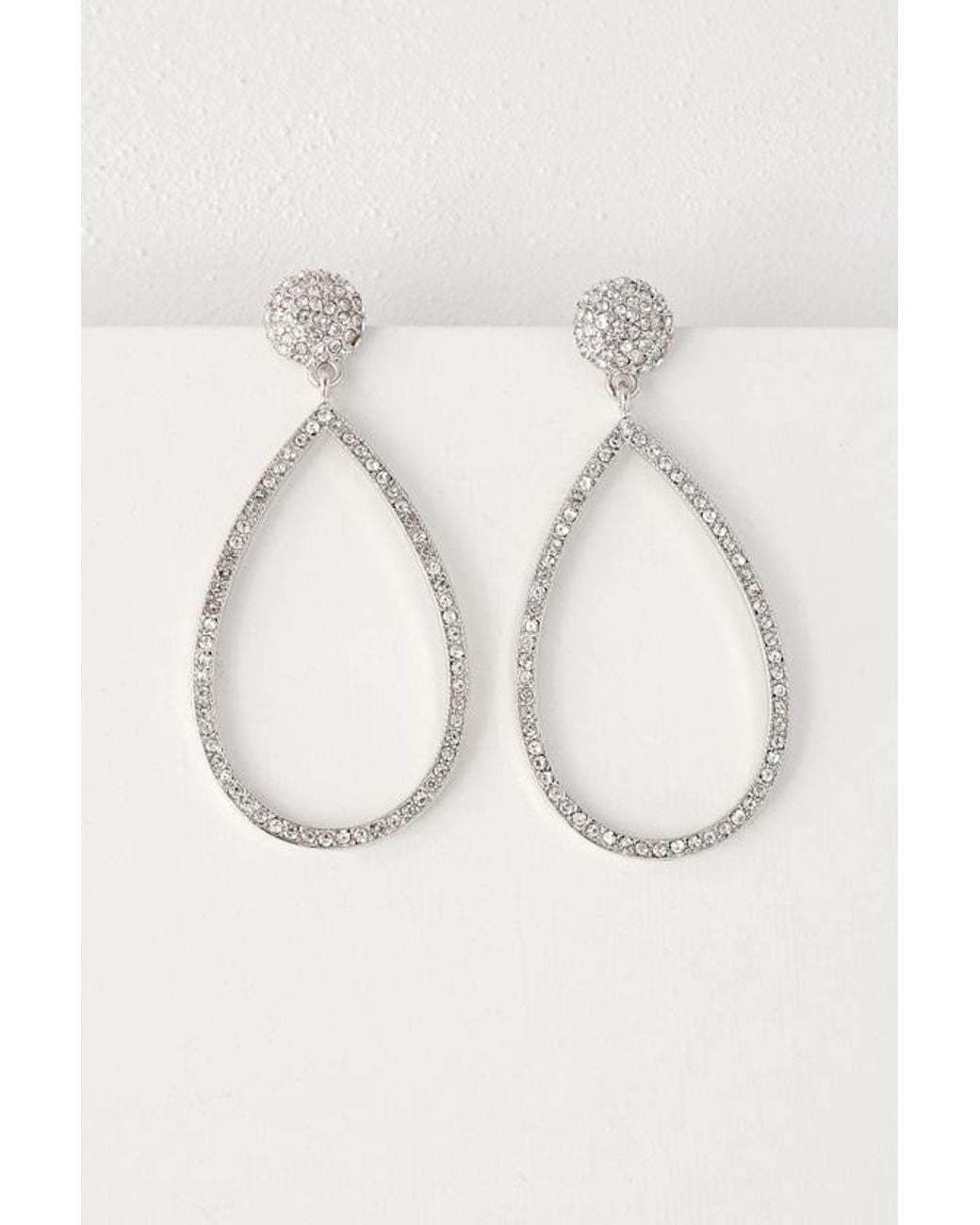 Lulus Green Glow For You Teardrop Rhinestone Earrings