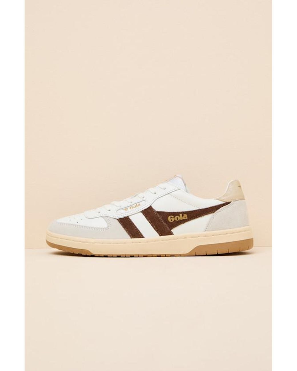 Gola Natural Hawk And Dark Color Block Suede Sneakers