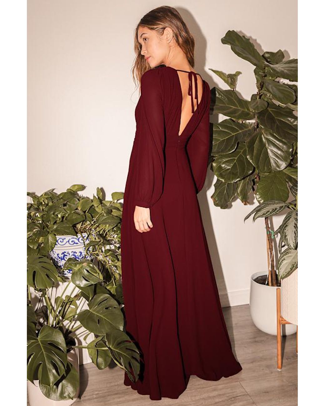 Lulus Brown Love You So Long Sleeve Maxi Dress