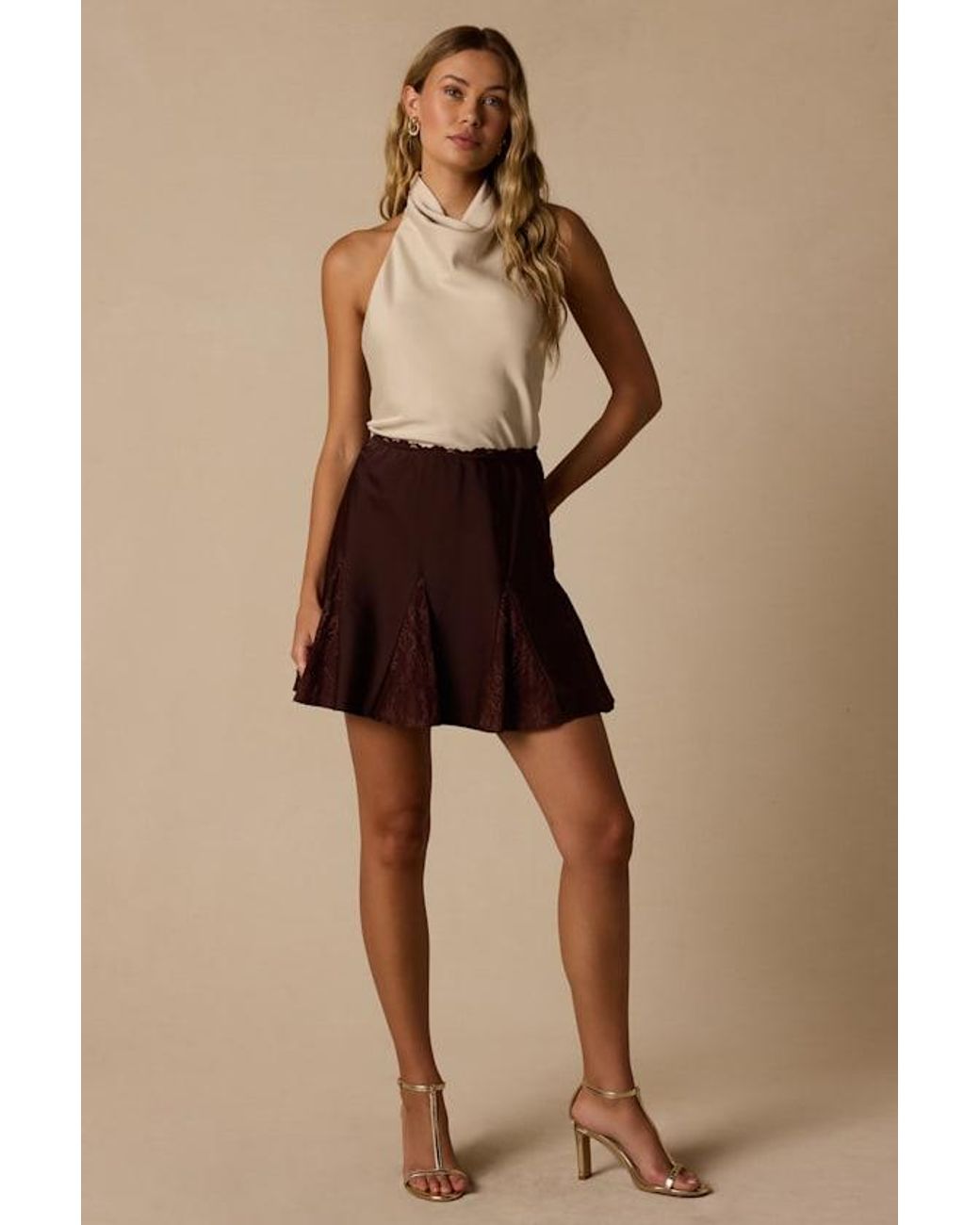 Lulus Black Margot Lace Satin Mini Skirt