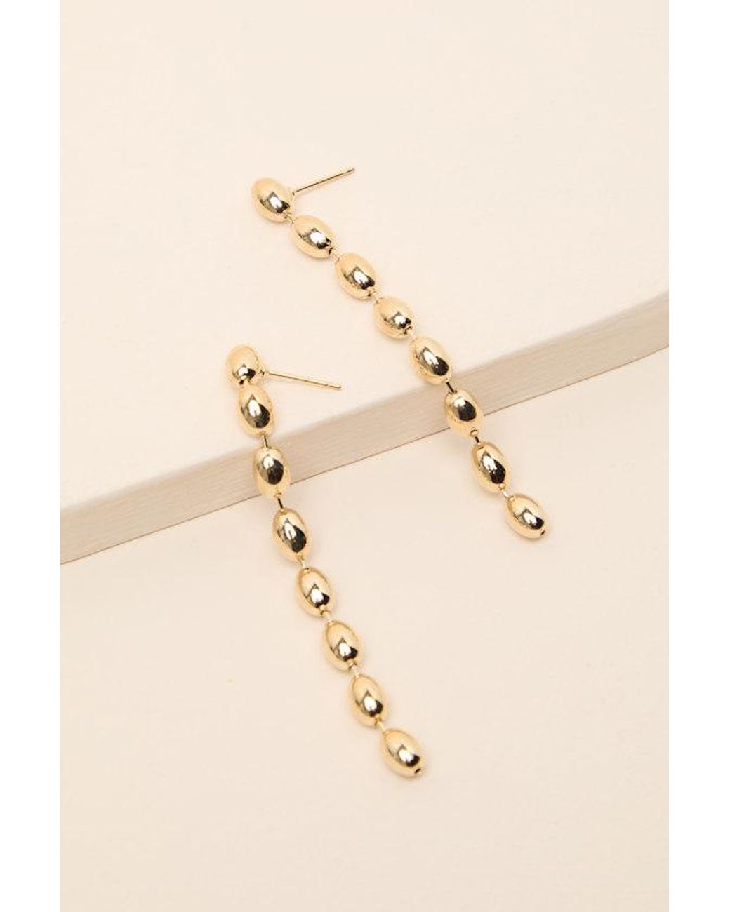Lulus Natural Barona Beaded Drop Earrings