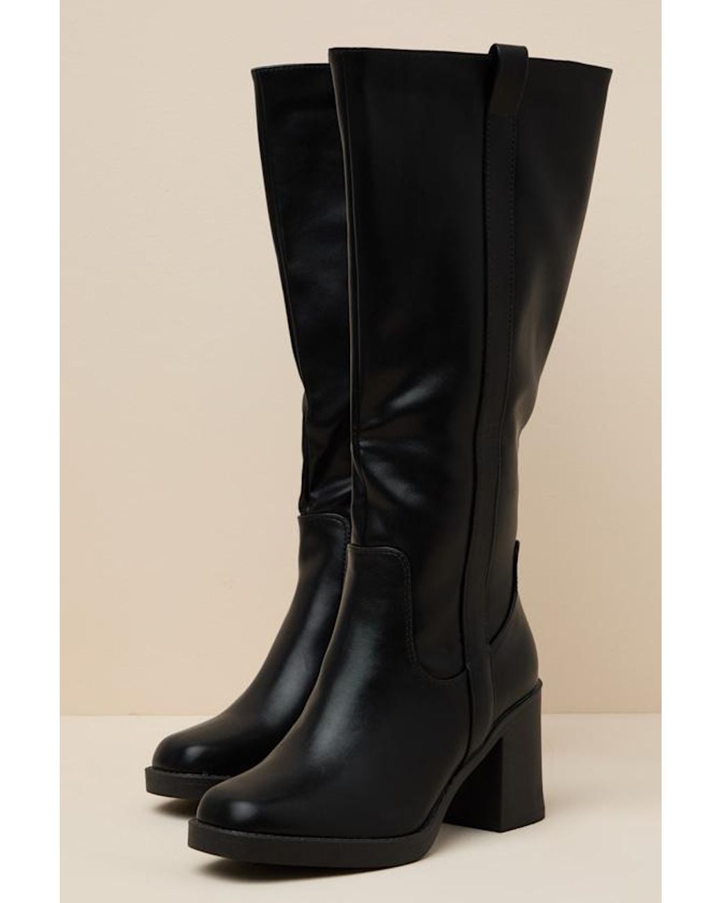 Lulus Black Javi Knee-High Boots