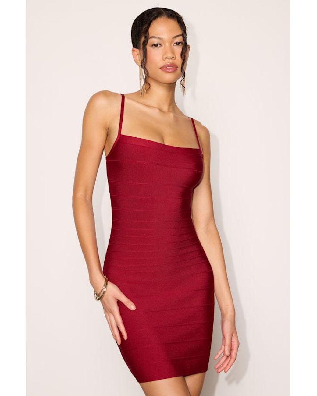 Lulus Red Stacy Bandage Bodycon Dress
