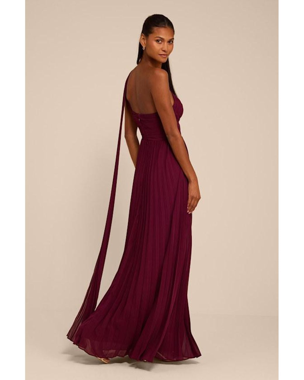 Lulus Red Rita One-Shoulder Maxi Dress