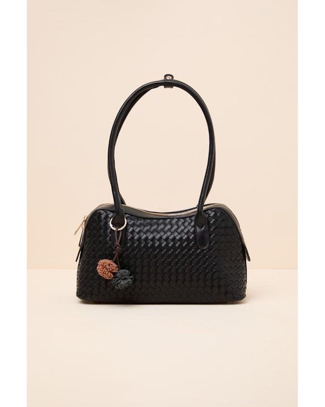 Lulus Black Suri Woven Shoulder Bag