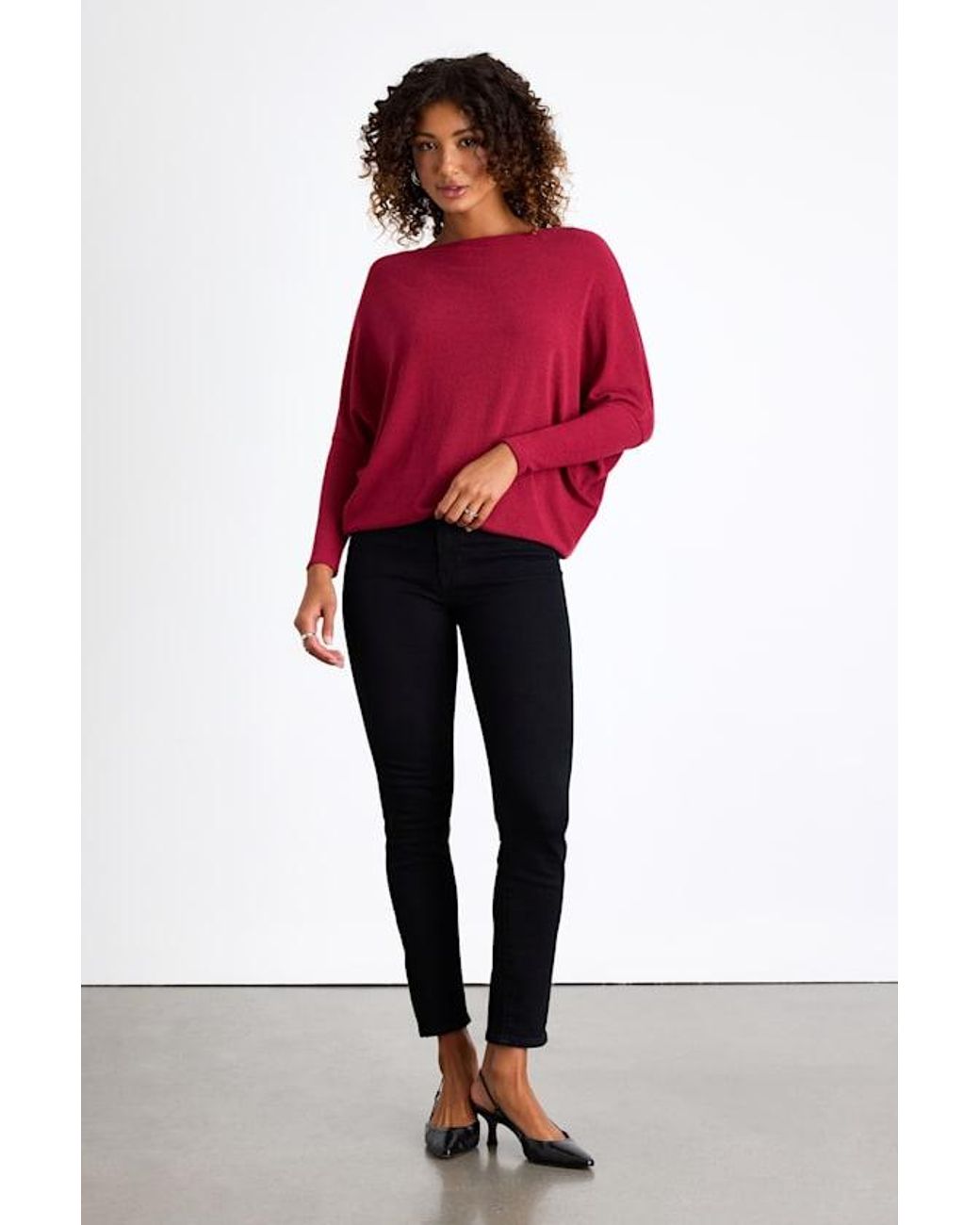 Lulus Basics Red Verla Dolman Sleeve Sweater Top