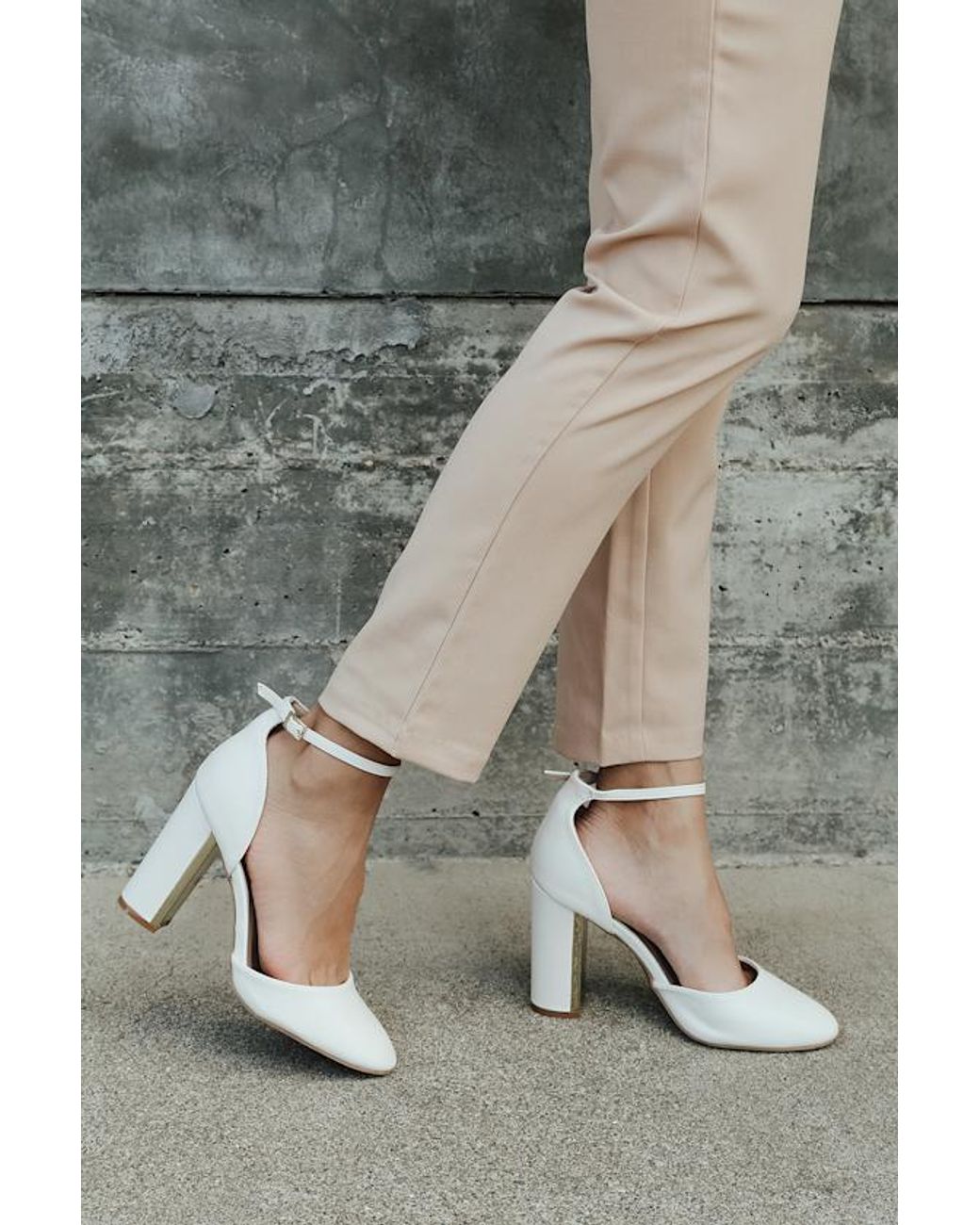Lulus Gray Laura Off Ankle Strap Heels