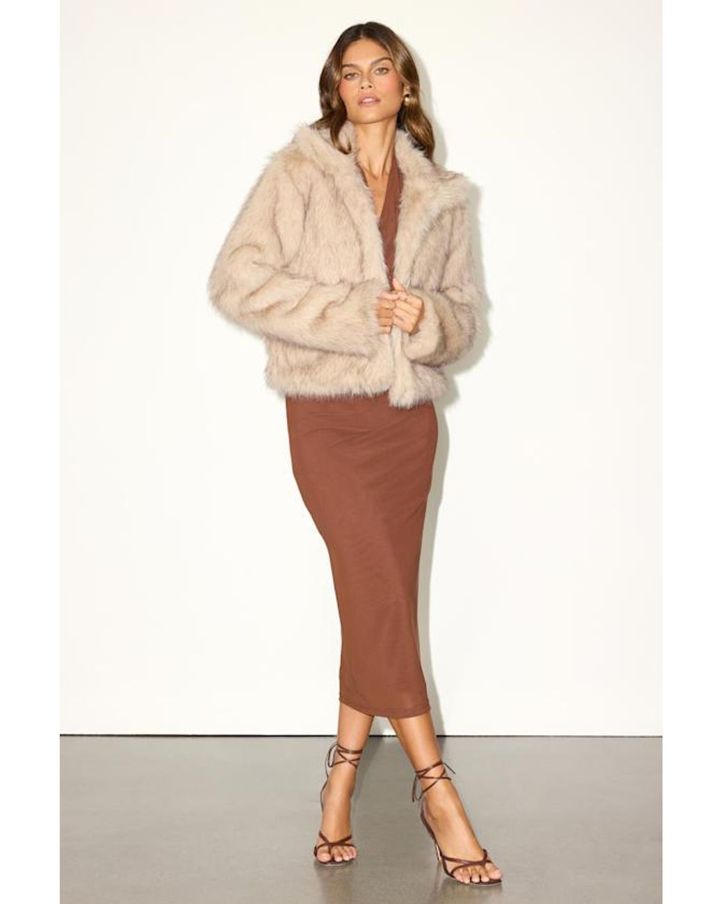 Lulus Natural Jensen Light Faux Fur Coat