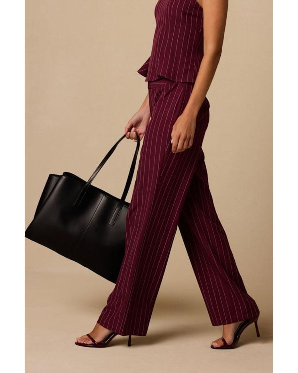 Lulus Black Enterprise Pinstriped Trousers