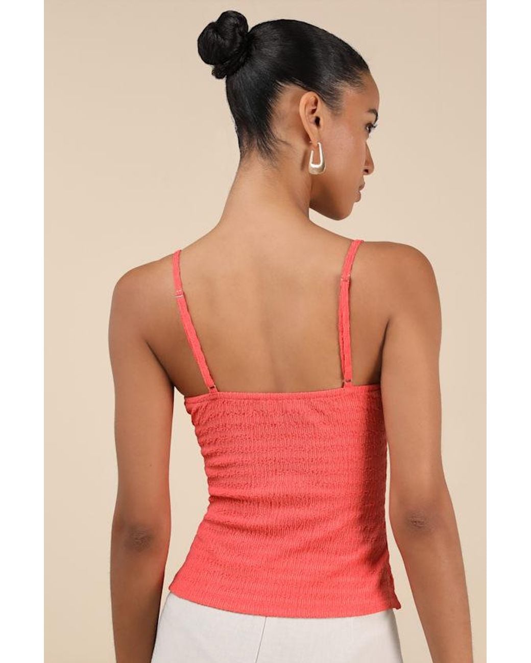 Lulus Annelie Textured Knit Lace-Up Tank Top