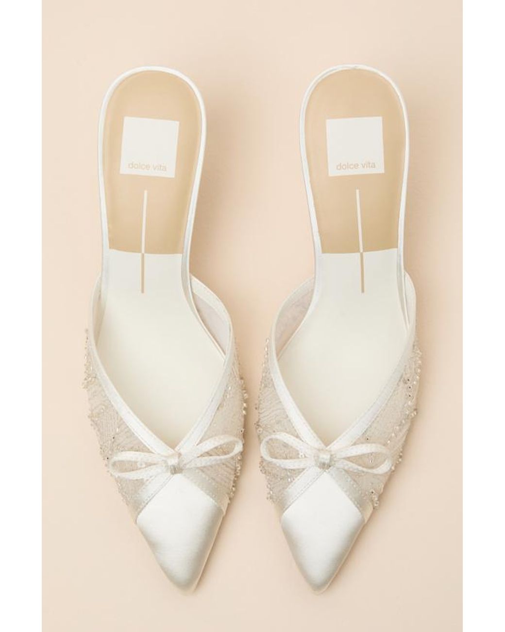Dolce Vita Natural Emit Soft Beaded Pointed-Toe Mule Pumps