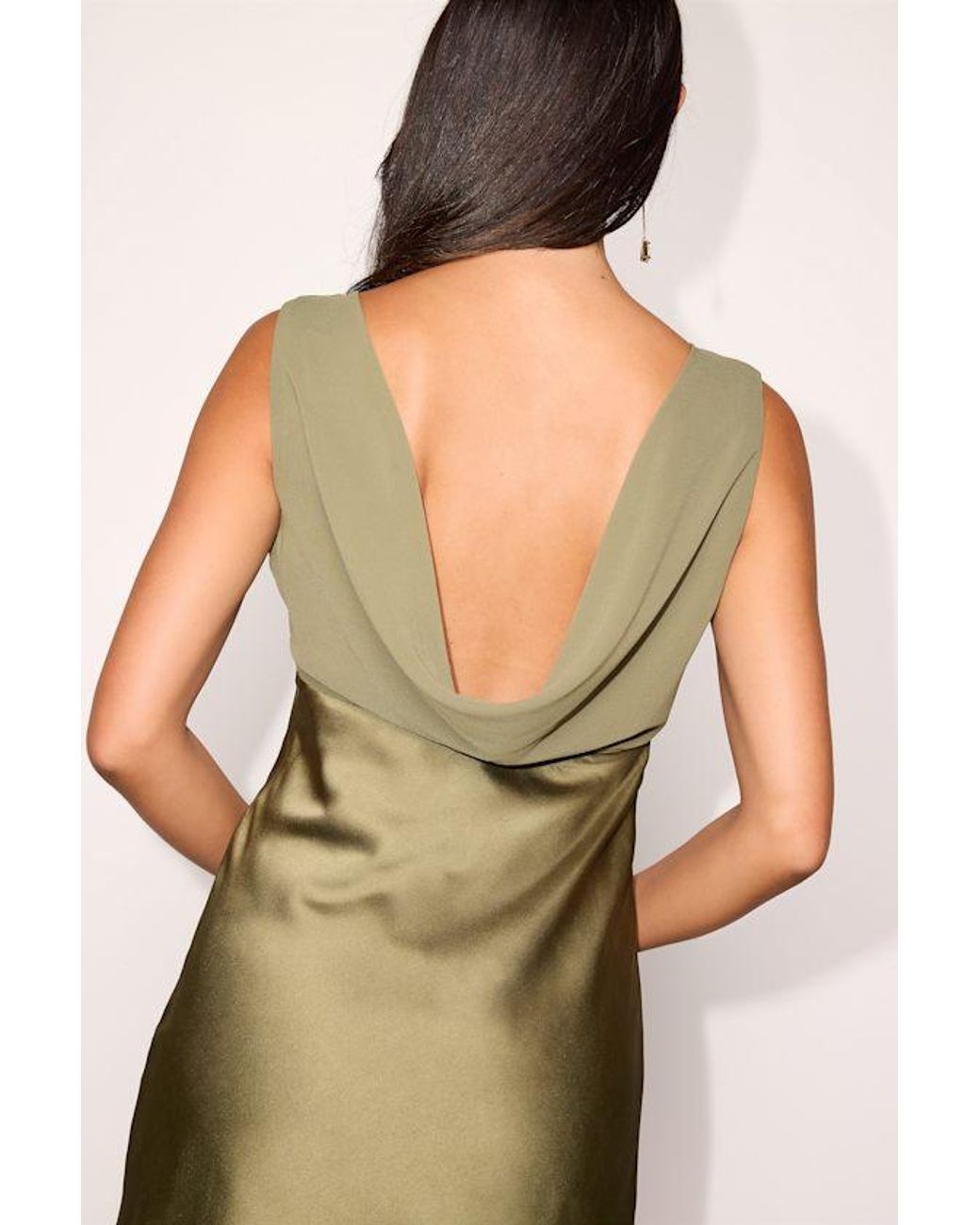 Lulus Green Hanley Satin Slip Mini Dress