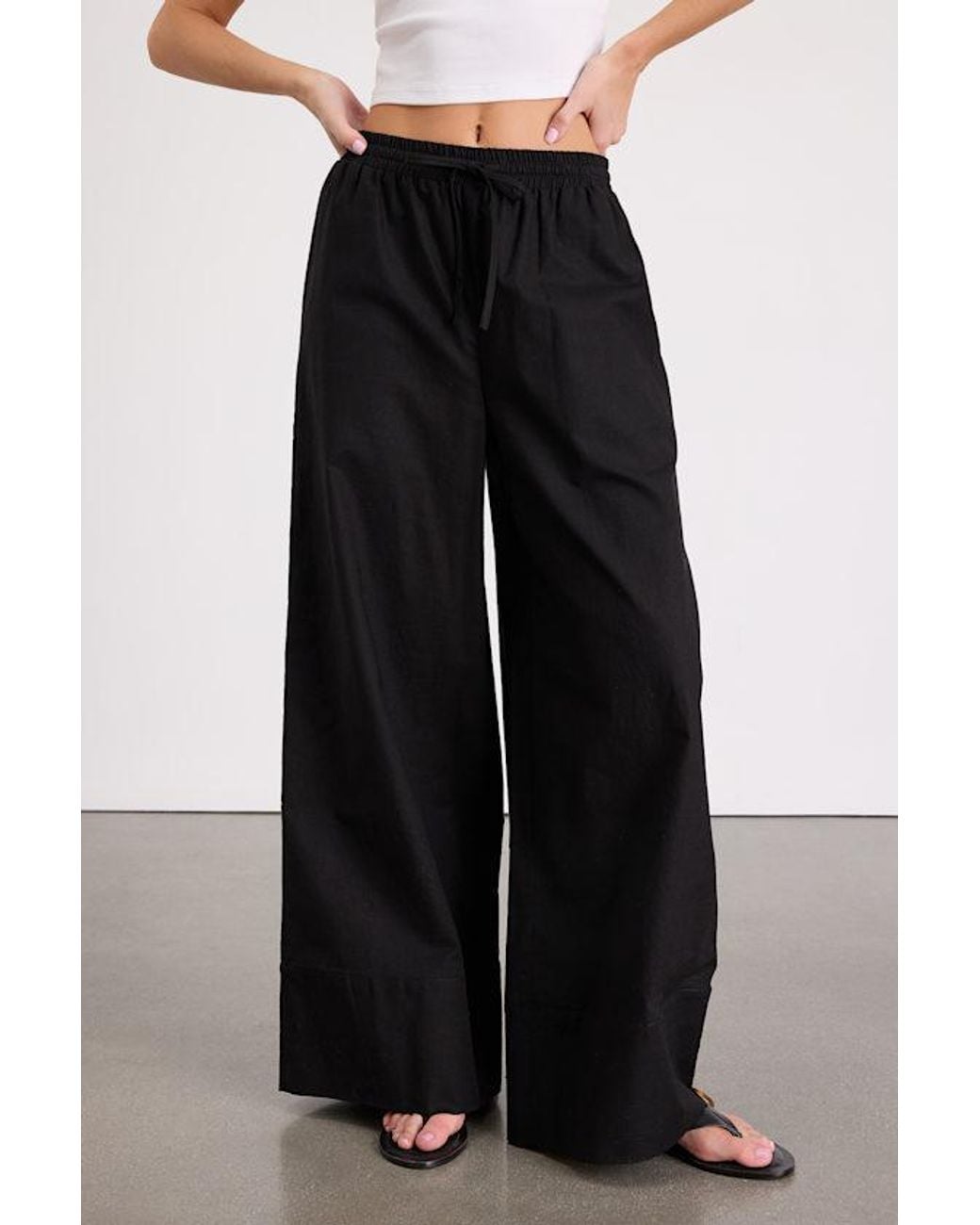 Lulus White Brisa Cuffed Wide-Leg Pants