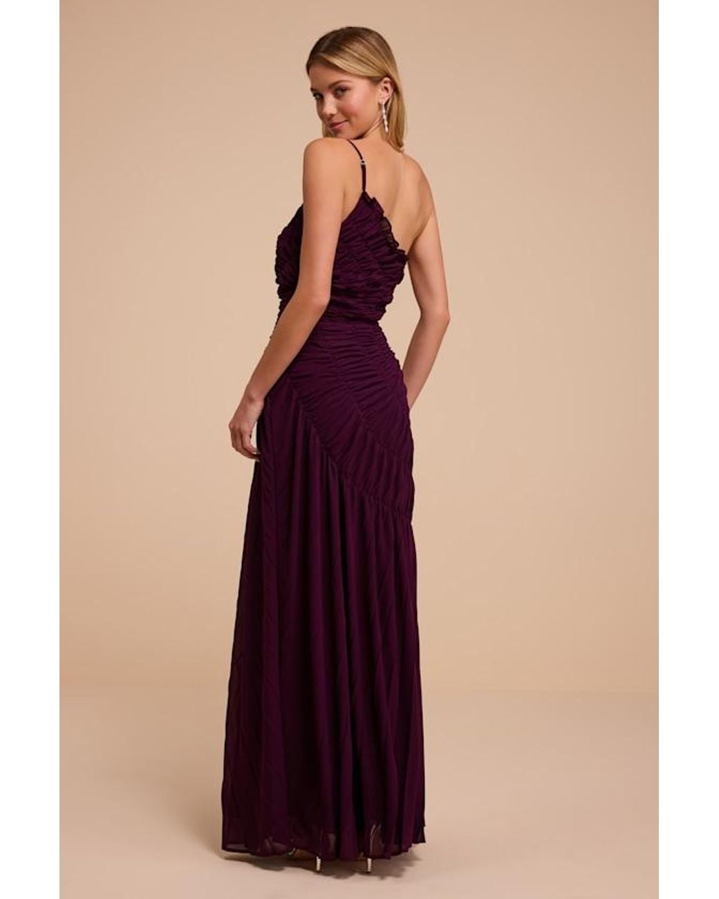 Lulus Red Manhattan Plum Ruched Maxi Dress