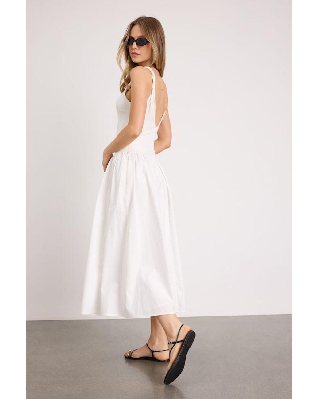 Lulus Natural Tyler Twisted Strap Midi Dress