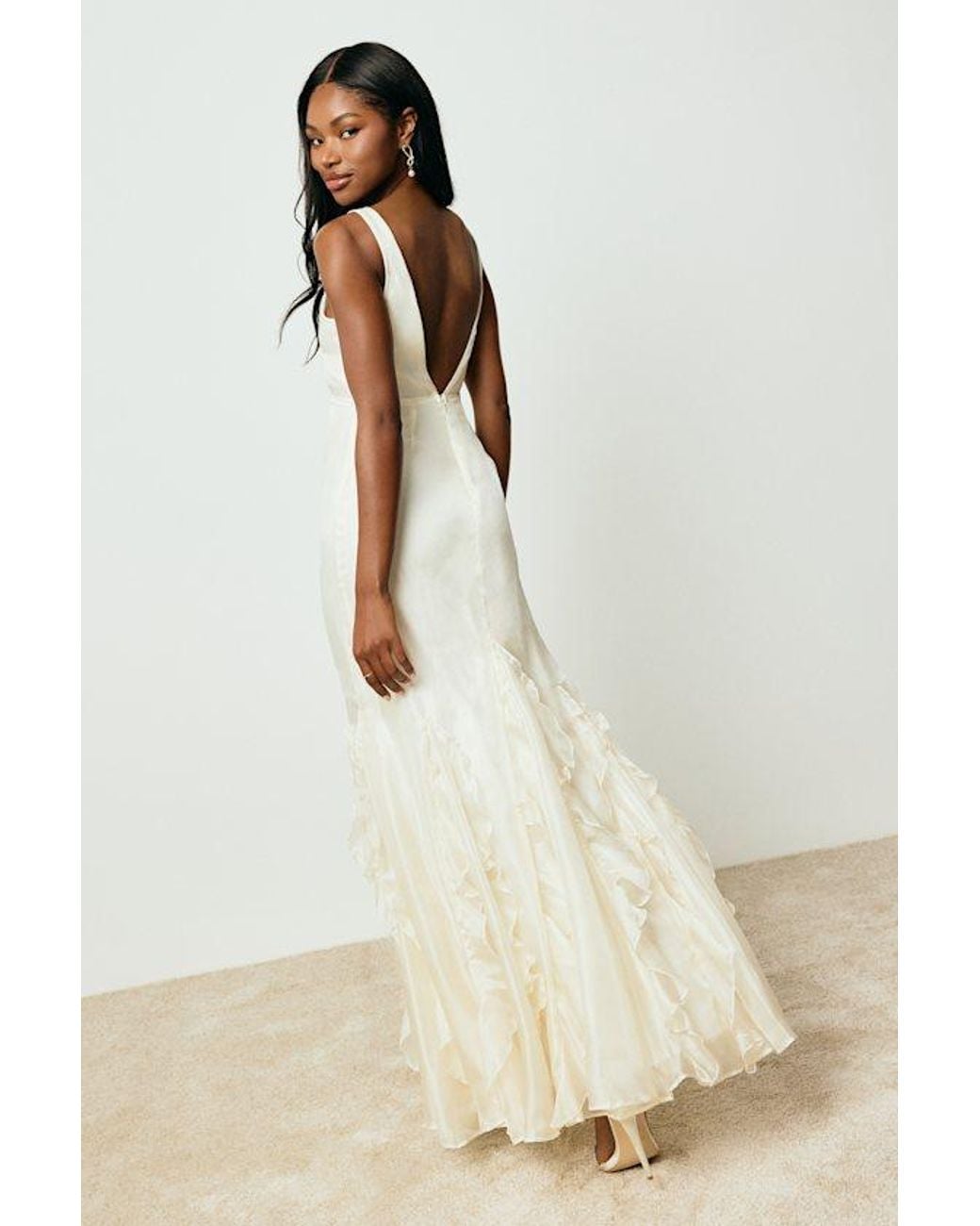 Lulus White Deluca Sleeveless Ruffled Maxi Dress