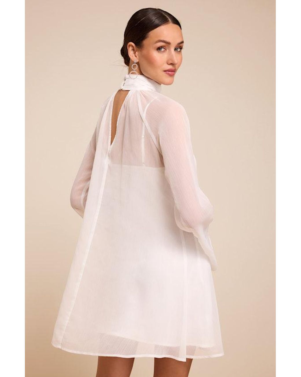 Lulus Natural Scarlett Chiffon Shift Dress