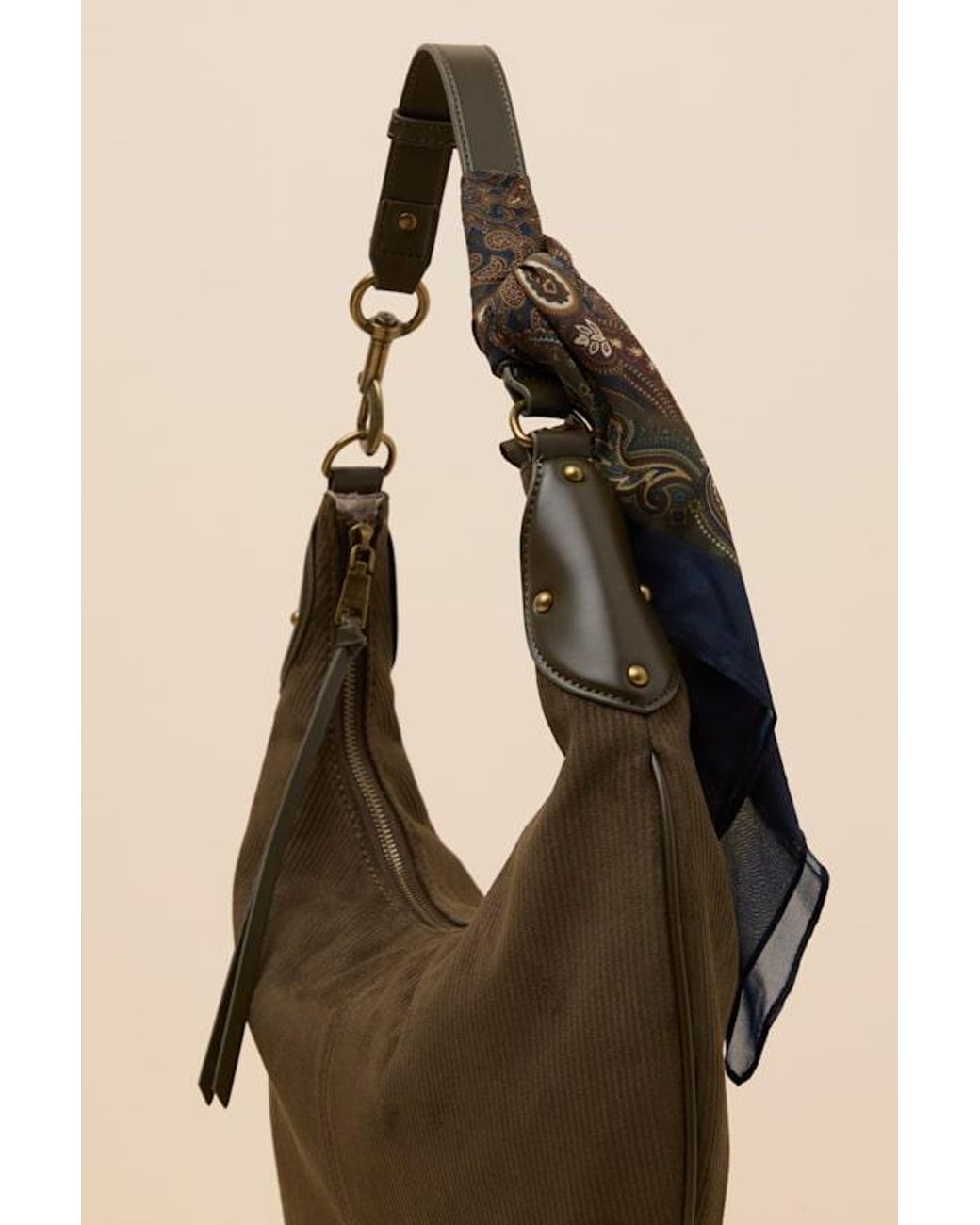 Steve Madden Black Olga Suede Scarf Shoulder Bag
