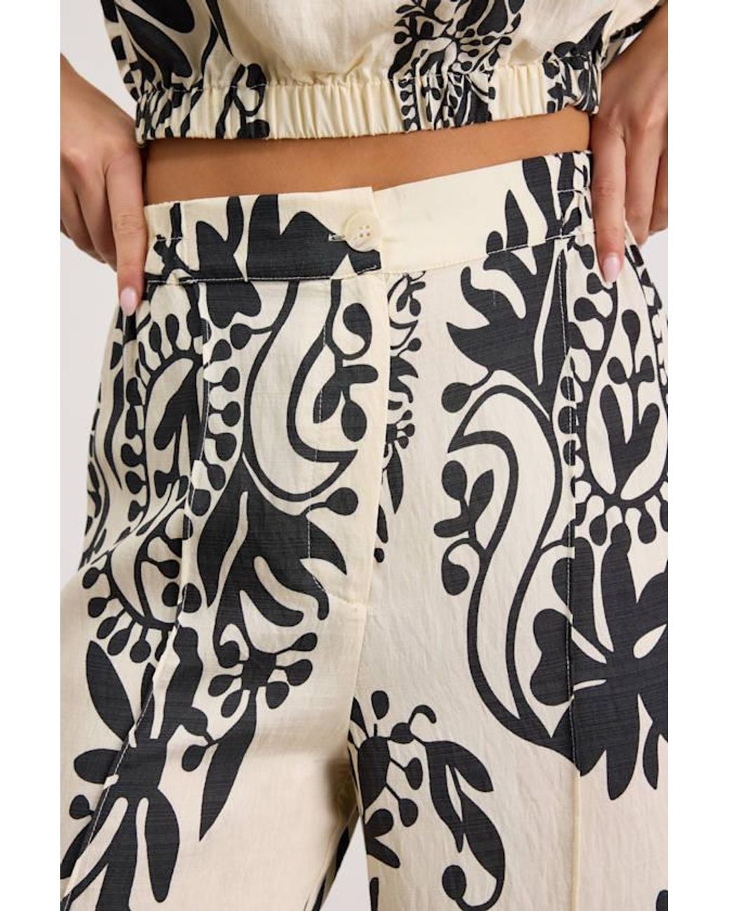 Lulus White Gaia Ivory And Boho Print Wide-Leg Pants