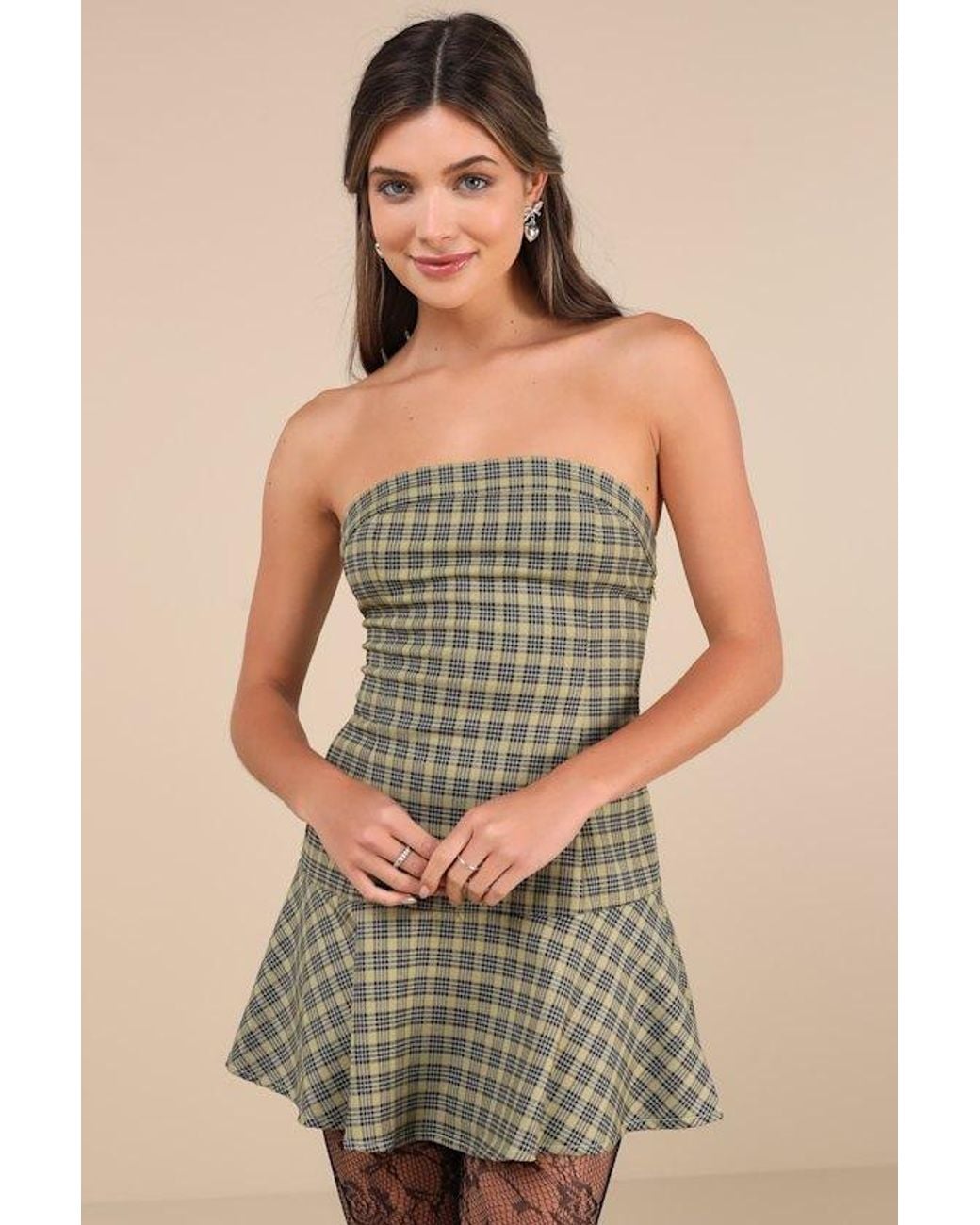 green emerald velvet dress Pastel Yellow Floral Sleeveless Drop Waist Mini Dress main image 0