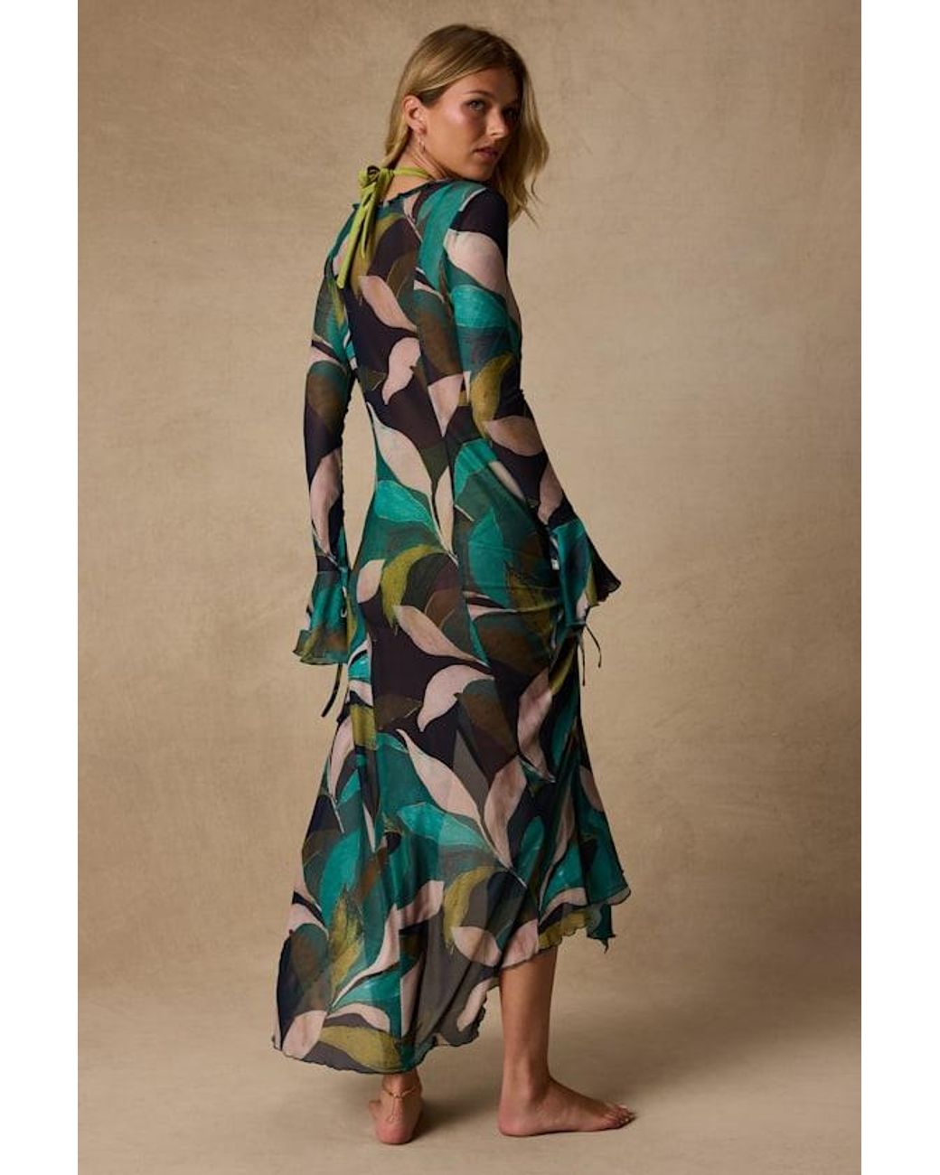 Lulus Blue Nonah Multi Mesh Maxi Swim Cover-Up