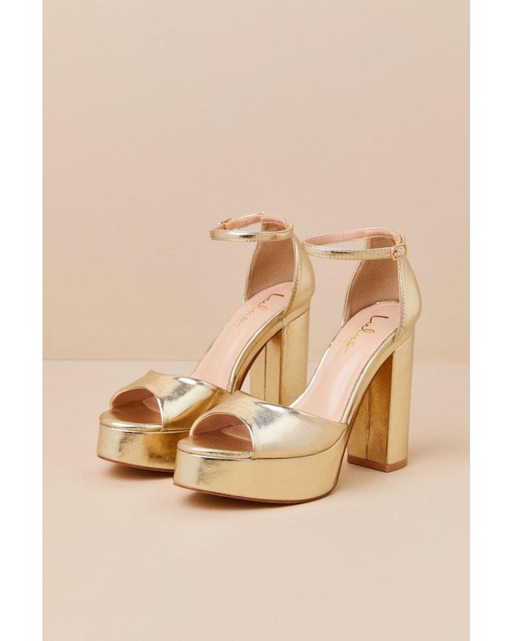 Lulus Natural Orsola Platform Ankle Strap Sandals