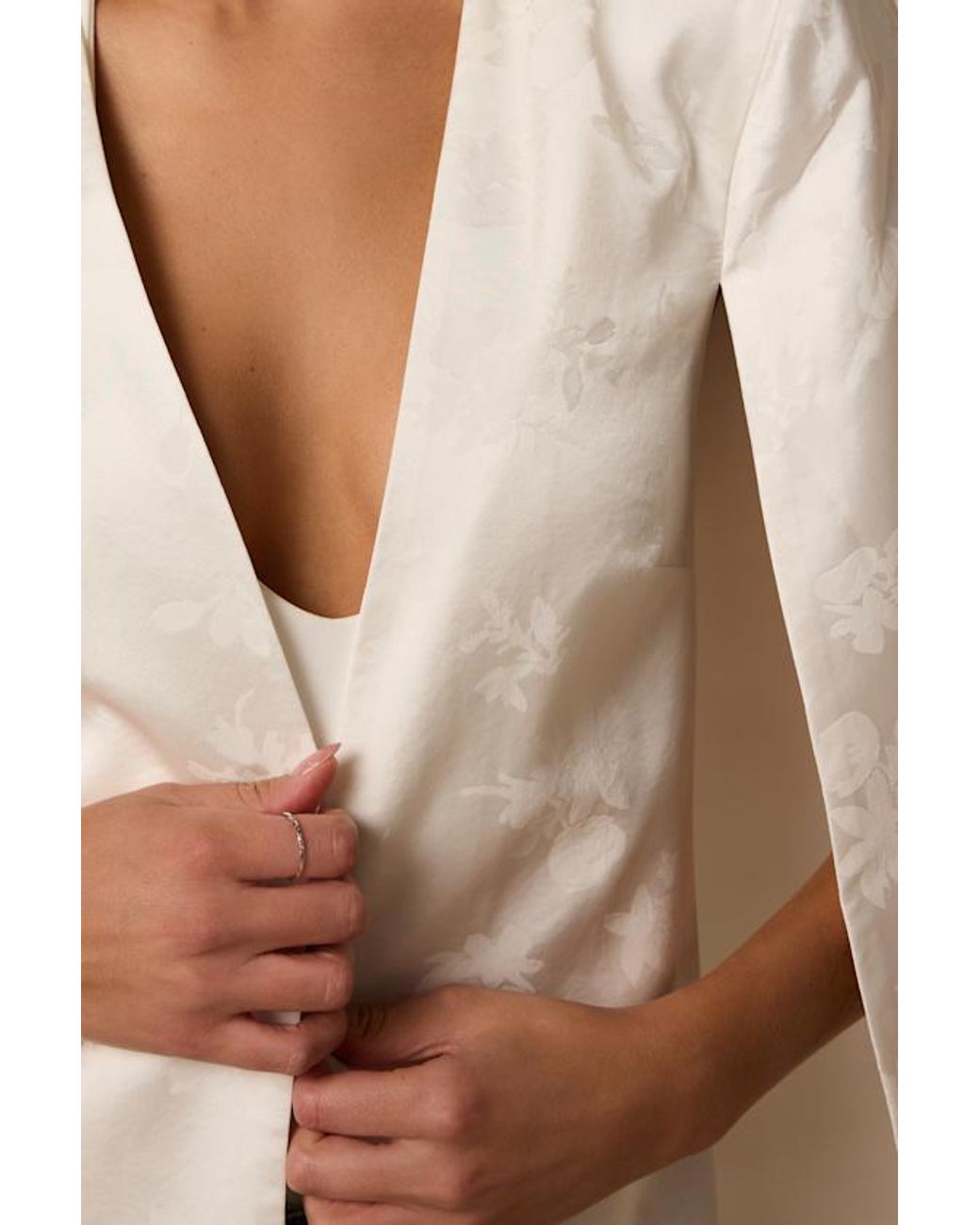Lulus Natural Regality Jacquard Cape Jacket