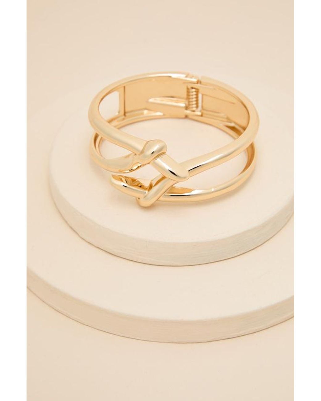 Lulus Brown Wylie Knotted Bangle Bracelet