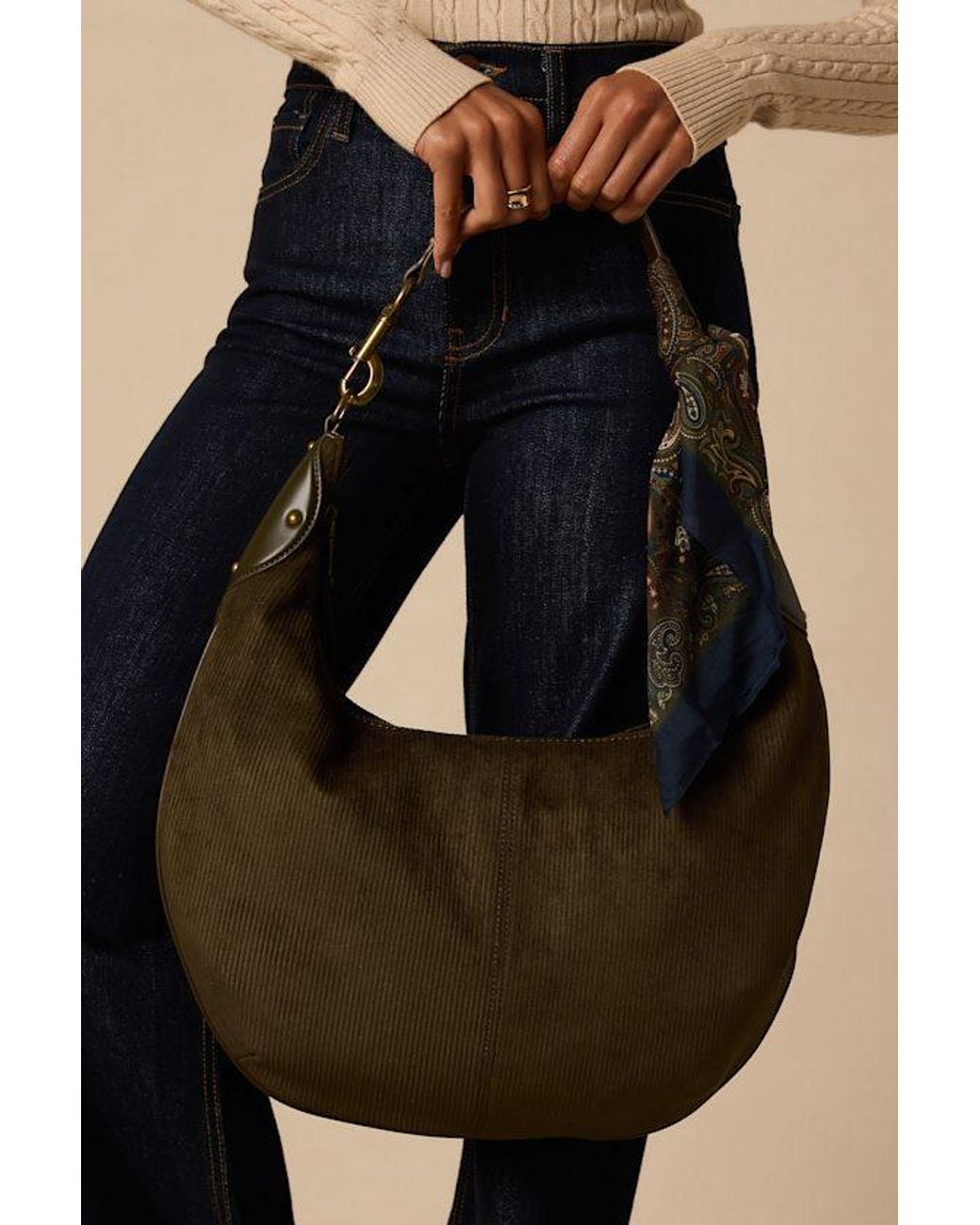 Steve Madden Black Olga Suede Scarf Shoulder Bag