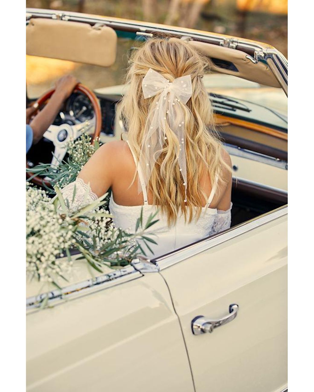 Lulus White Mariella Pearl Tulle Bow