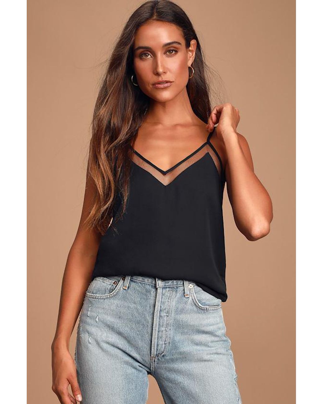 Lulus Brown Sweet Fling Mesh Tank Top