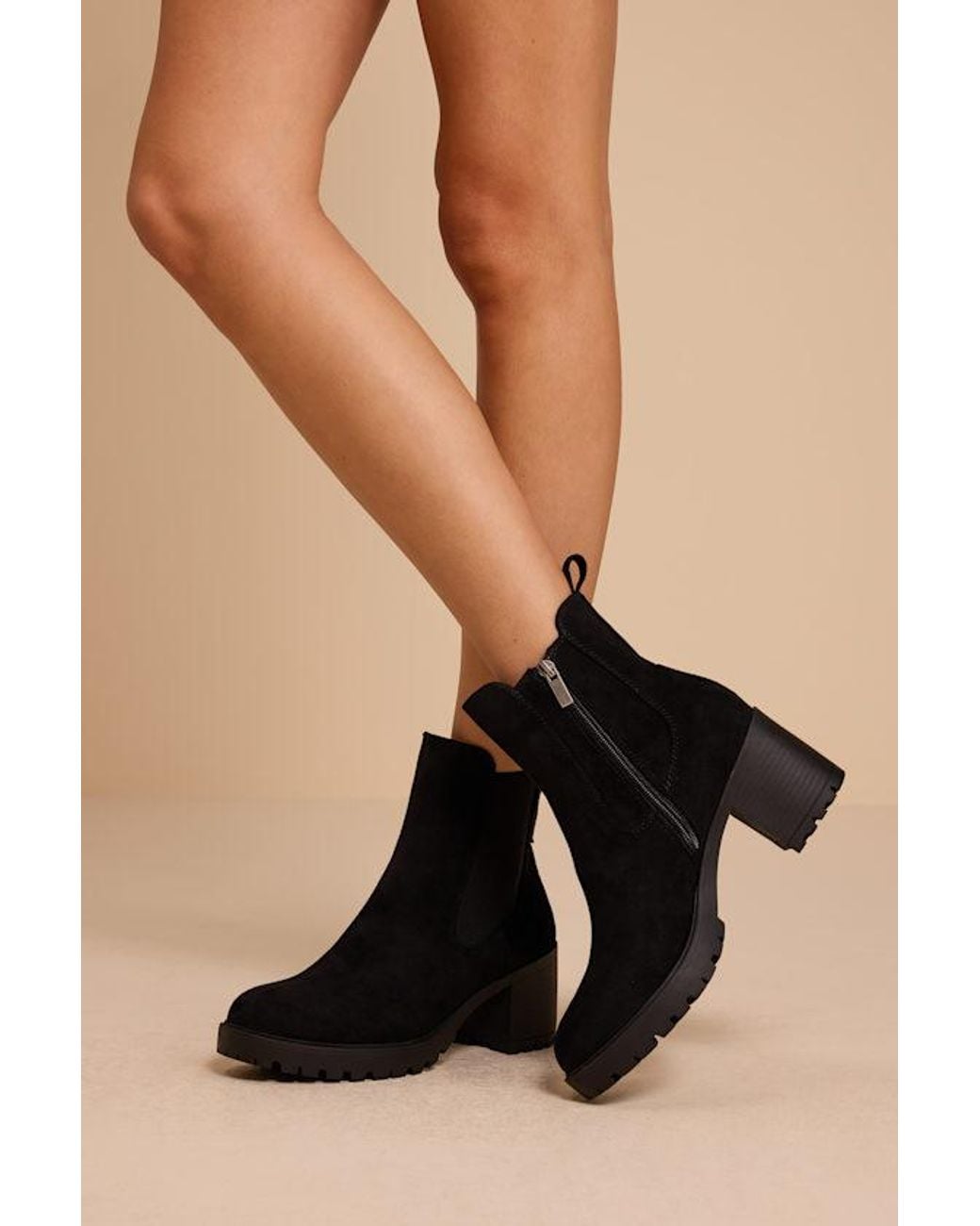 Lulus Black Amari Suede Ankle Boots