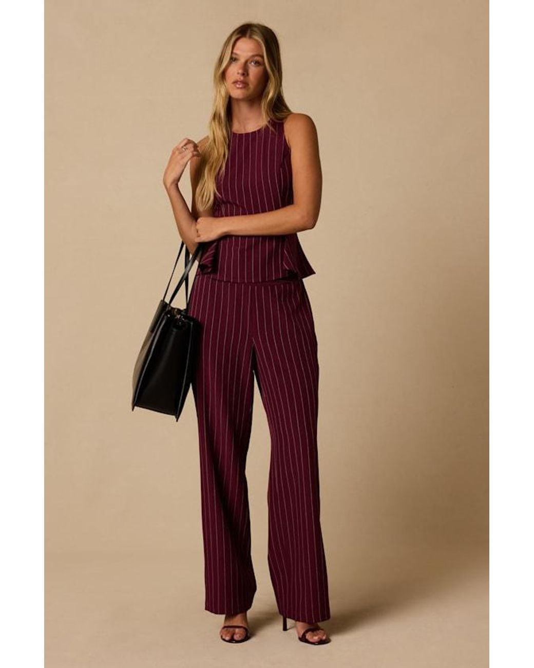Lulus Black Enterprise Pinstriped Trousers