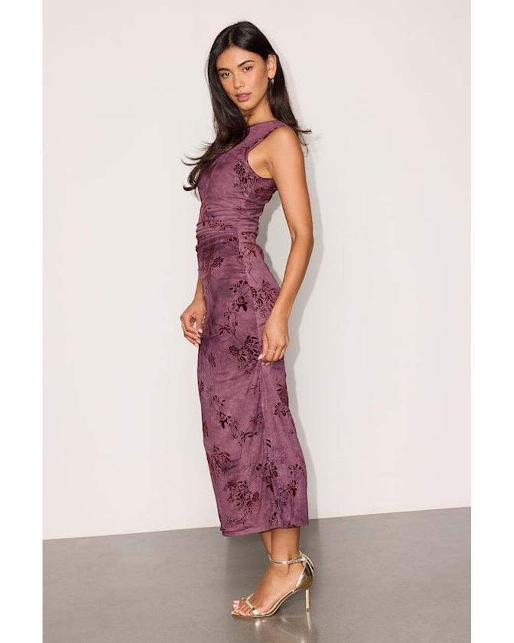 Lulus Red Shane Floral Sleeveless Midi Dress