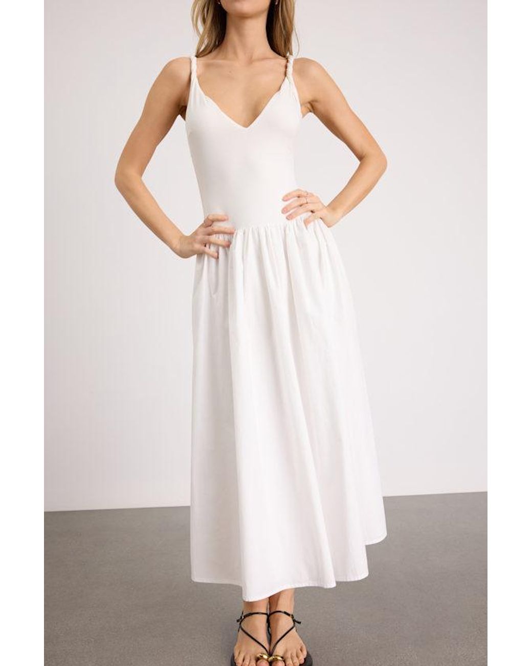 Lulus Natural Tyler Twisted Strap Midi Dress