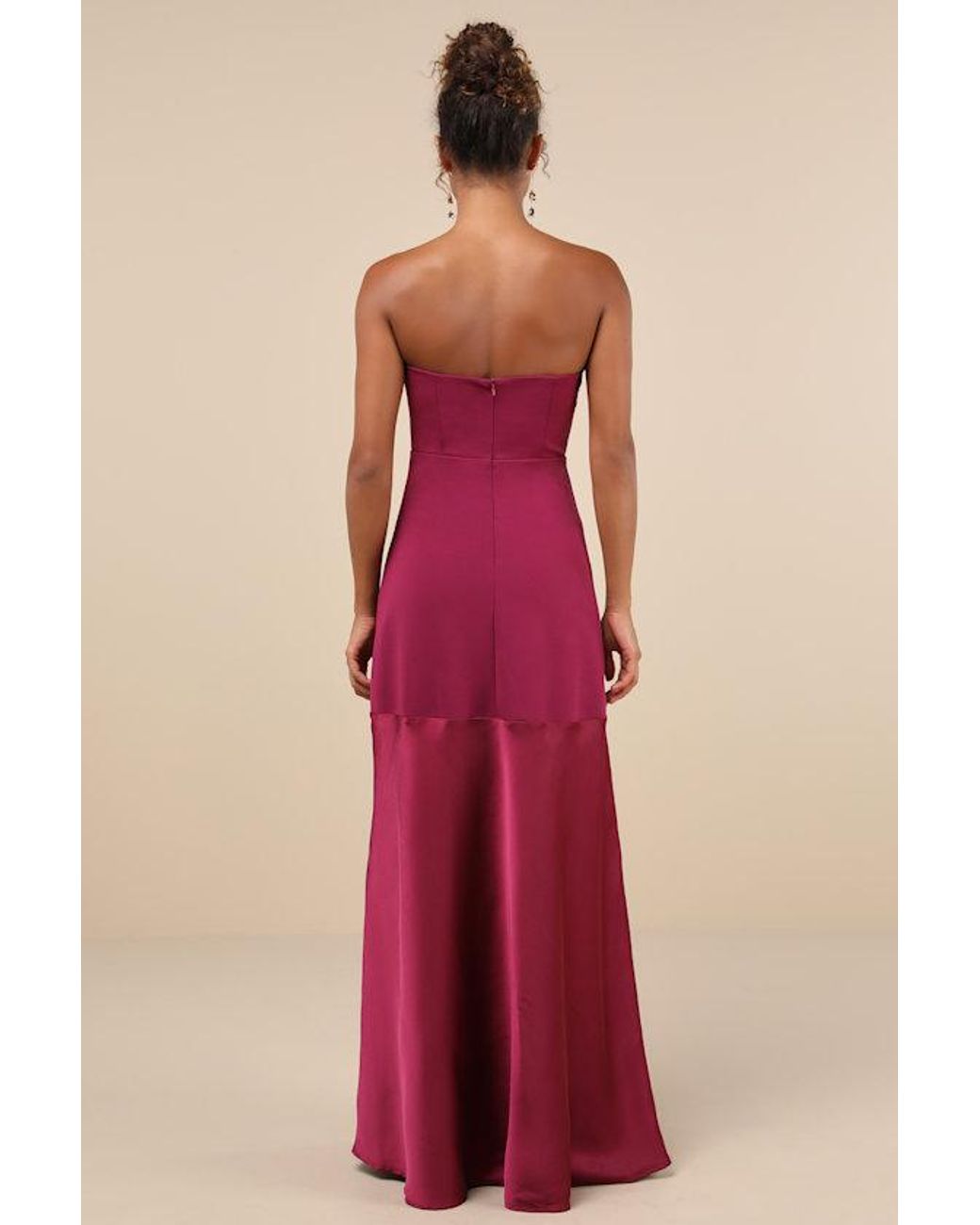 Lulus Red Compelling Style Strapless A-Line Maxi Dress