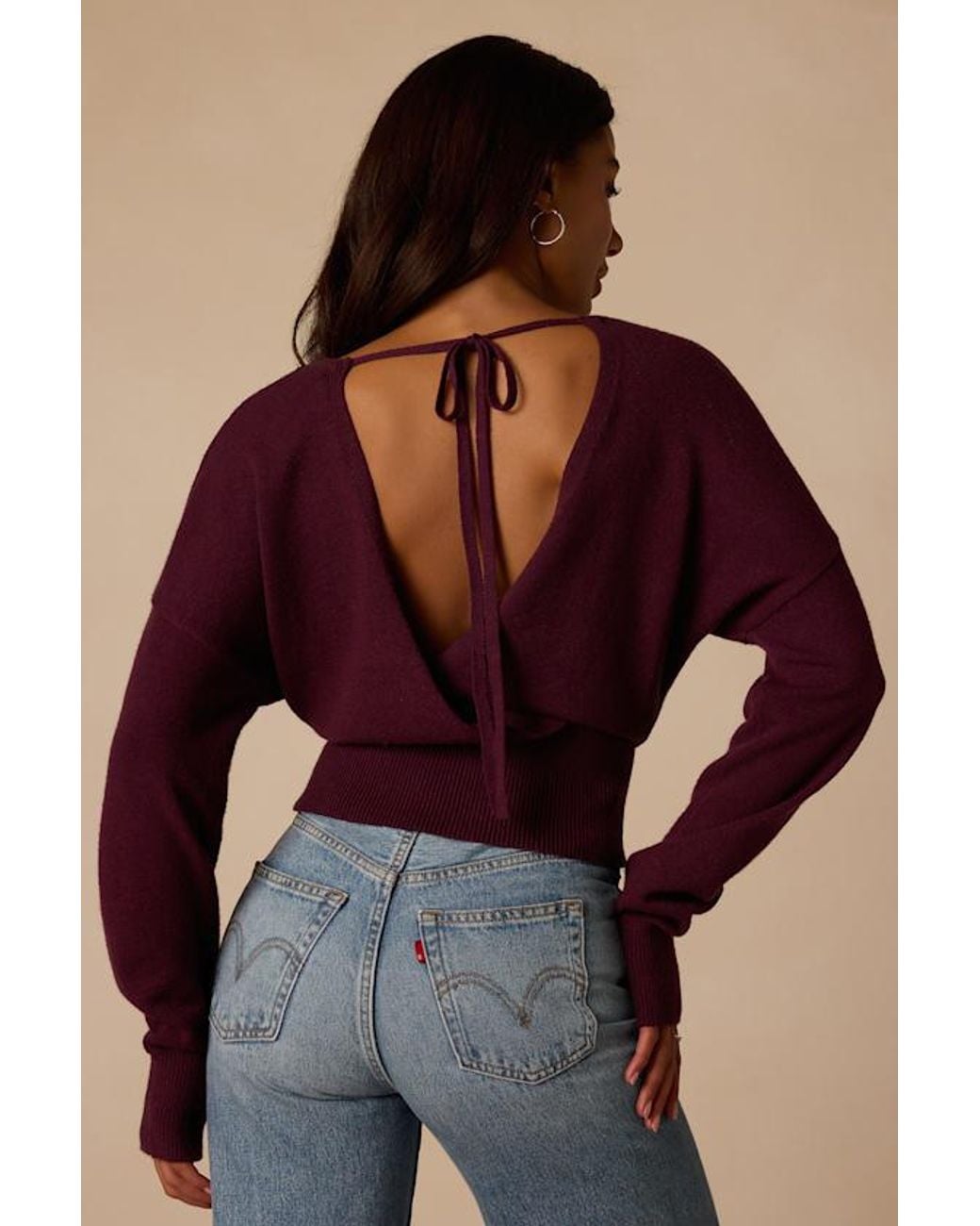 Lulus Red Flavia Plum Lace Sweater