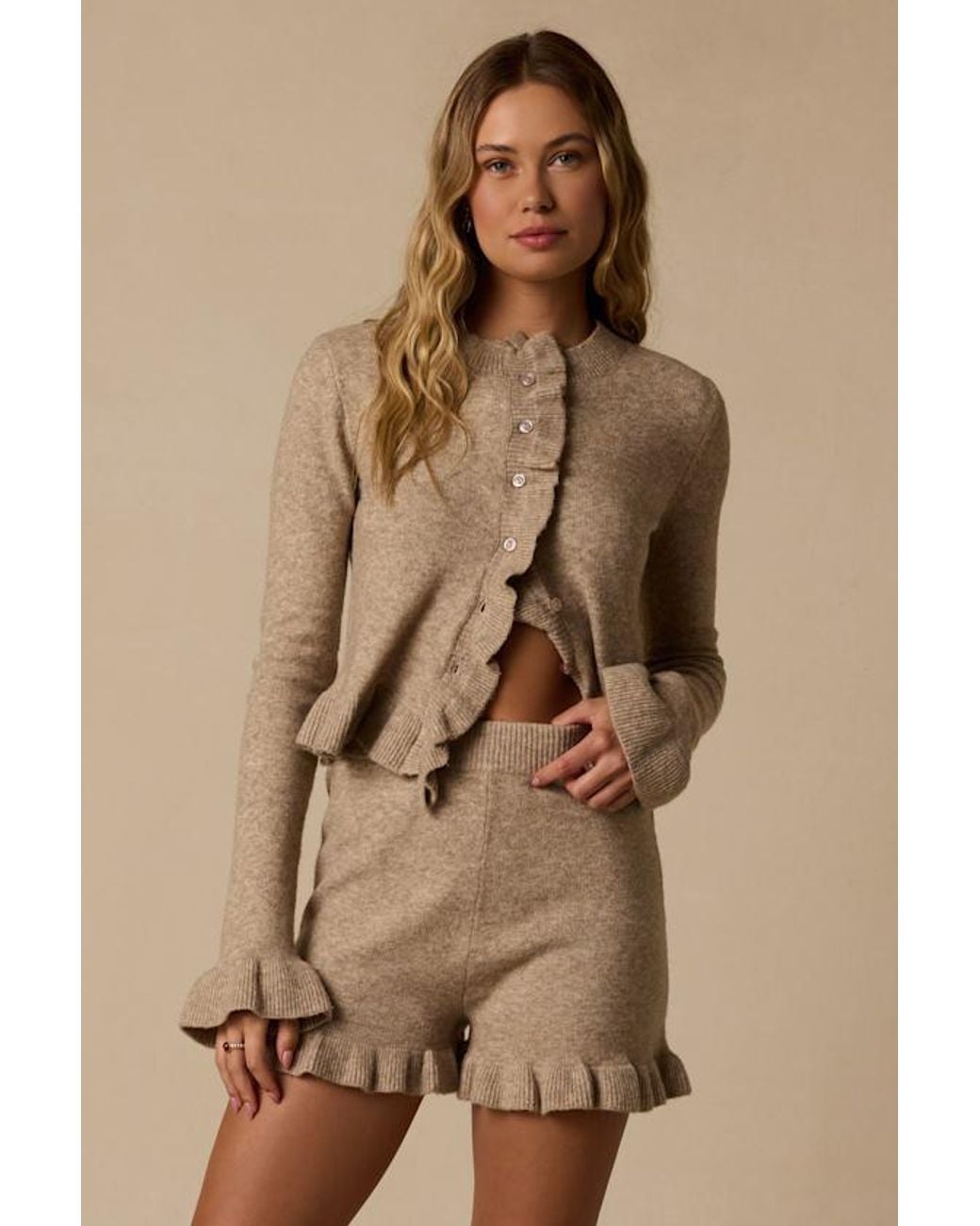 Lulus Brown Cozy Moments Sweater Shorts