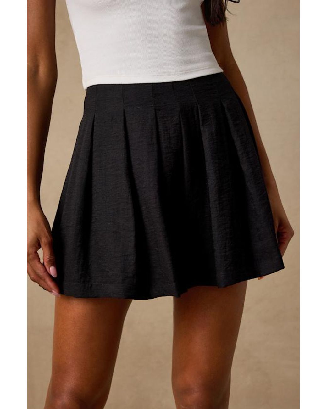Lulus Black Madalina Pleated High-Rise Shorts