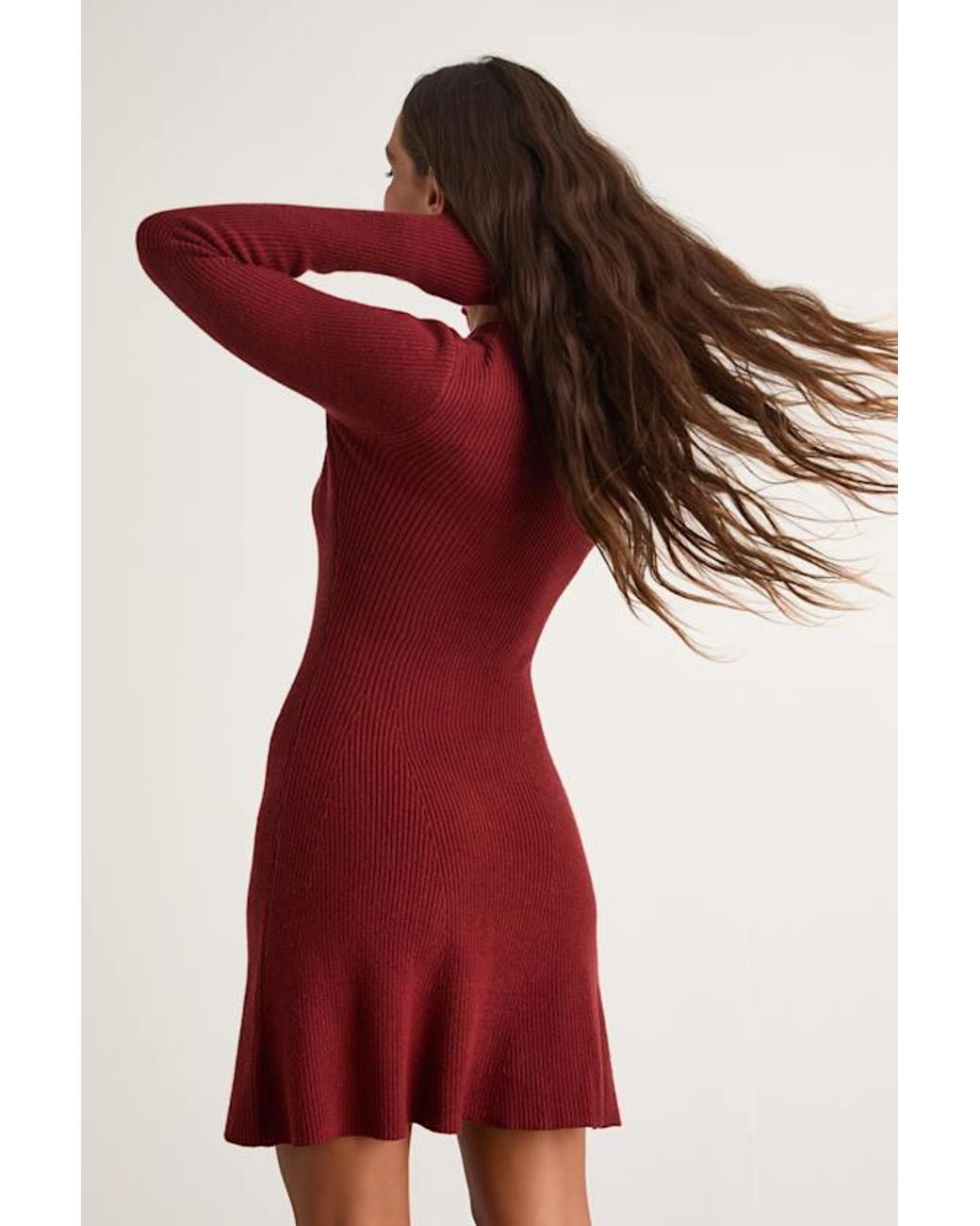 Lulus Red Adorably Flirty Button-Front Sweater Mini Dress